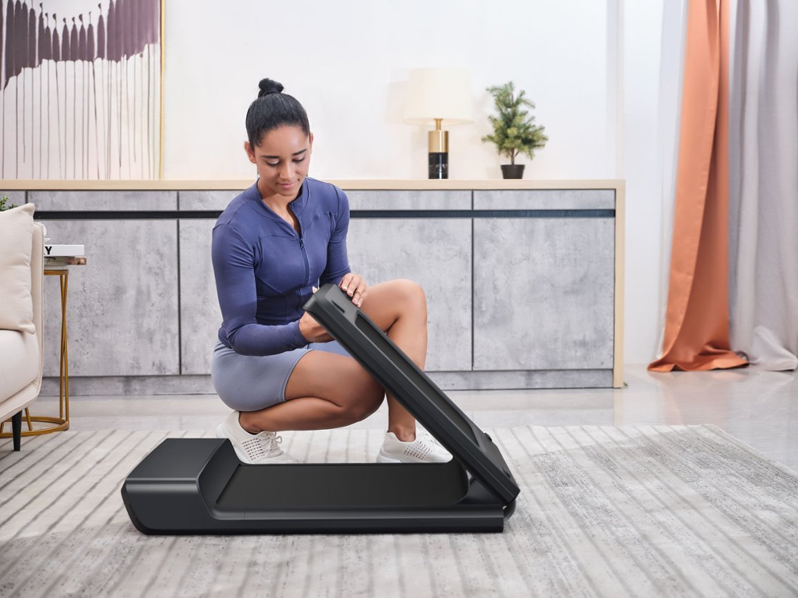 WalkingPad - A1 Pro Under Desk Treadmill Double Fold Walking Pad - Black