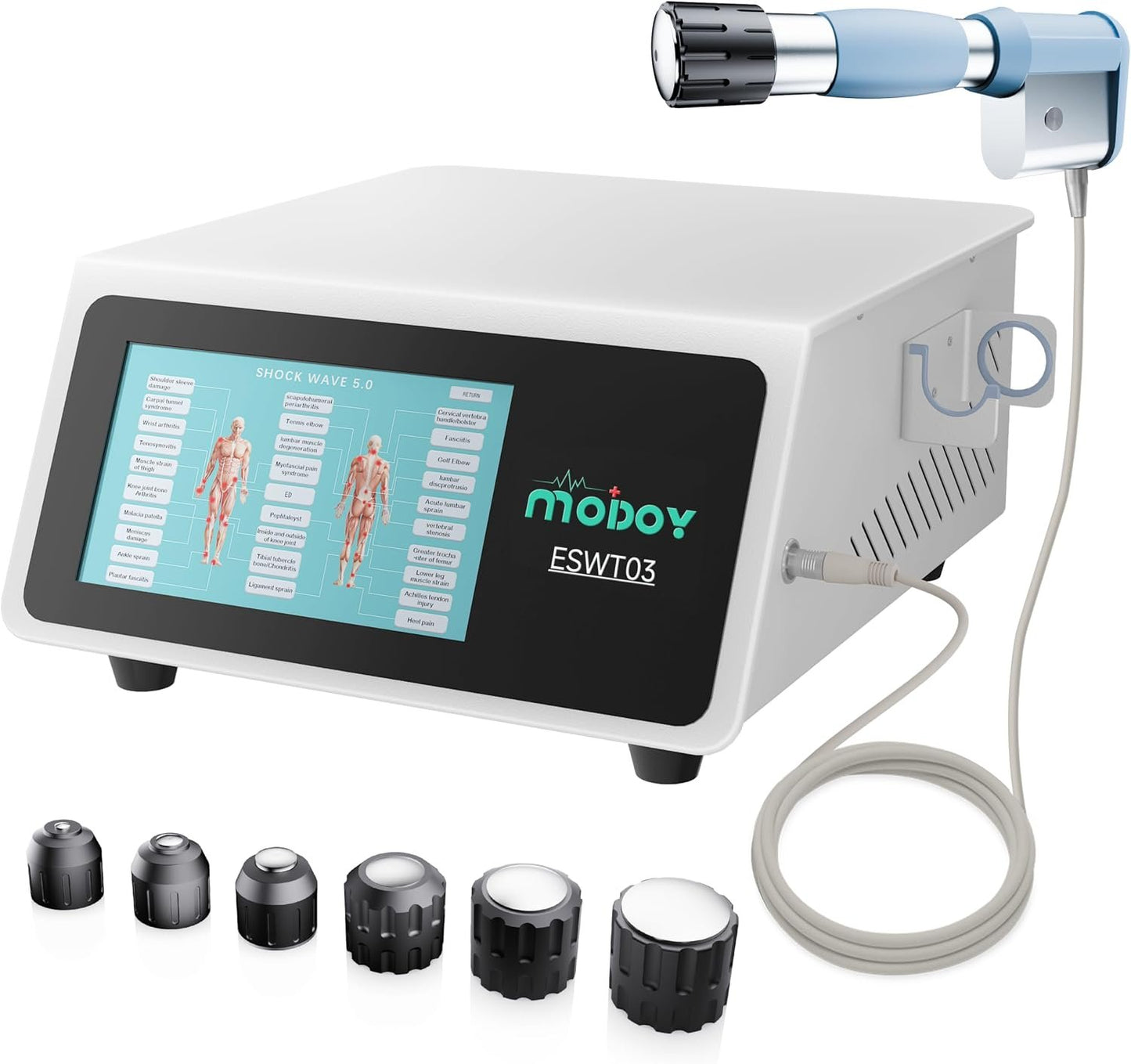 Shockwave Therapy Machine, FSA&amp;HSA Shock Wave Therapy Device, ESWT02 | Home &amp; Clinical Use, Joint/Muscle Pain Relief, Non-Invasive Extracorporeal Shockwave Therapy, AC 110V / 60Hz, 0.5~10 Bar