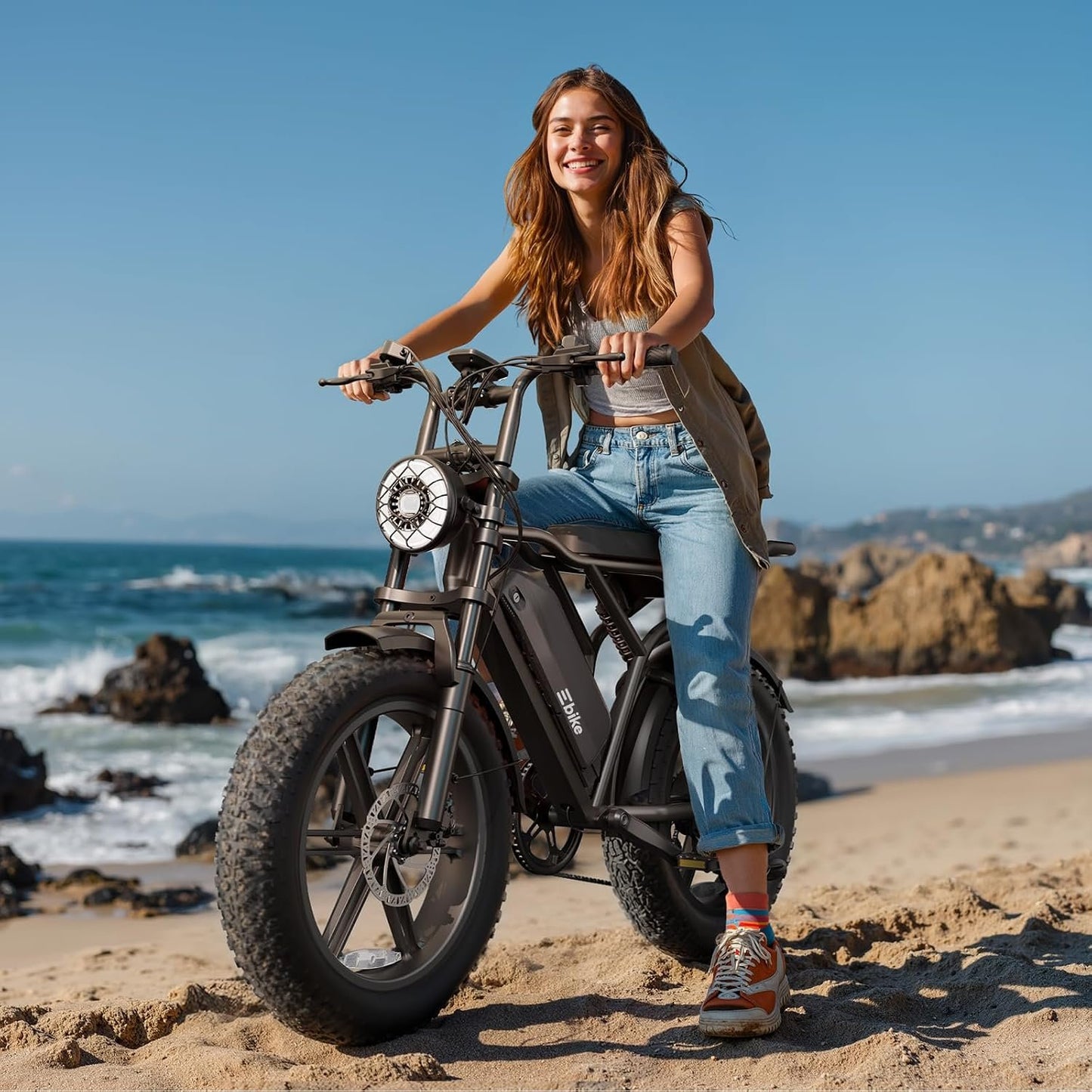 TST Electric Bike for Adults, 1500W Peak Motor 60 Miles Fat Tire Ebike with 48V 15Ah Removable Battery 20" Fat Tire Electric Bike, Full Suspension and 7-Speed