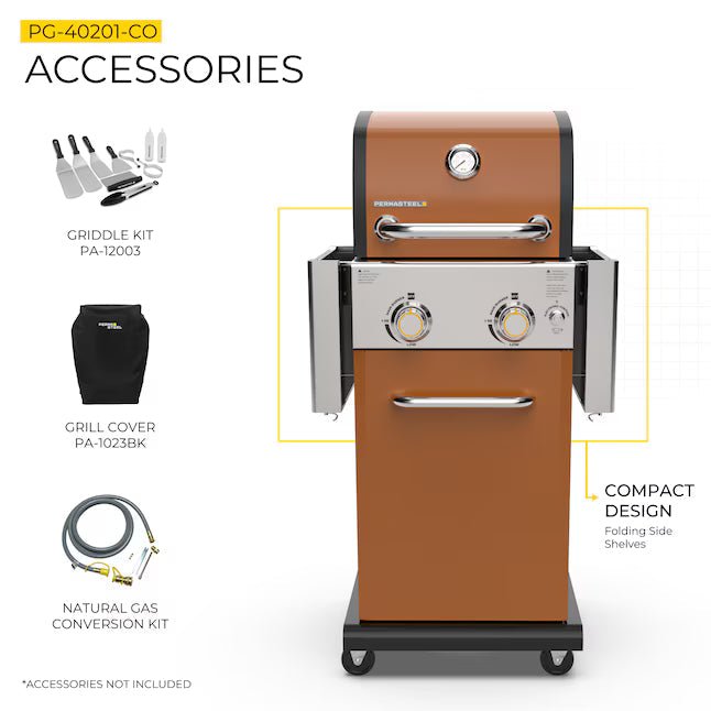 Copper 2 -Burner Liquid Propane Gas Grill