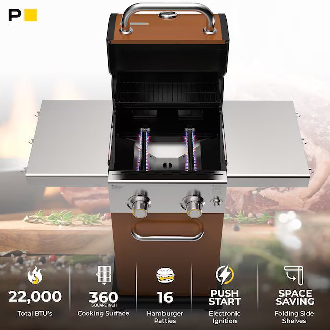 Copper 2 -Burner Liquid Propane Gas Grill