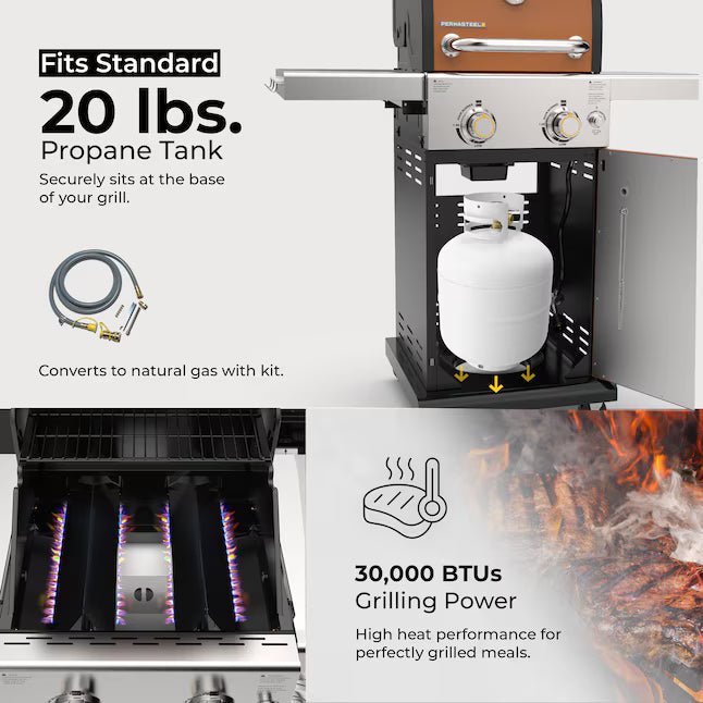 Copper 2 -Burner Liquid Propane Gas Grill