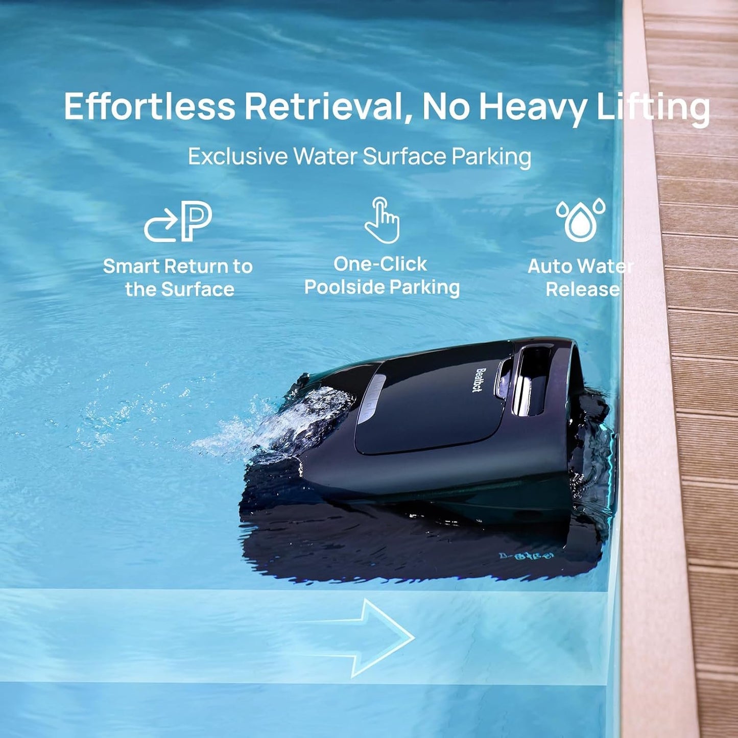 Beatbot AquaSense 2 Pro Robotic Pool Cleaner – 5-in-1 Cordless Skimmer &amp; Clarifier, App-Controlled, Smart Parking, Up to 3,875 Sq. Ft. – Obsidian