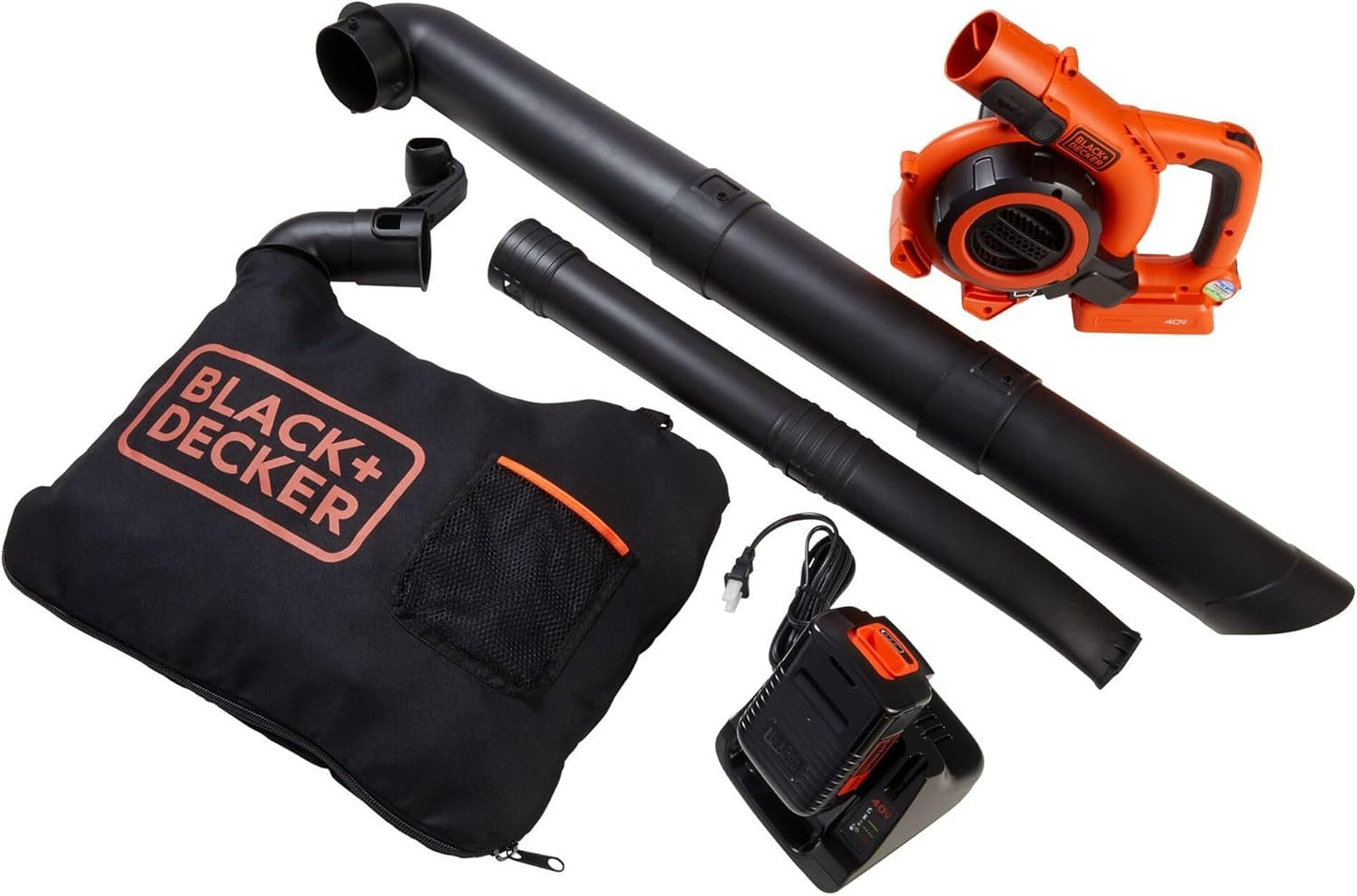 BLACK+DECKER 40V Cordless Leaf Blower Vacuum Mulcher Combo Kit Battery Charger LSWV36