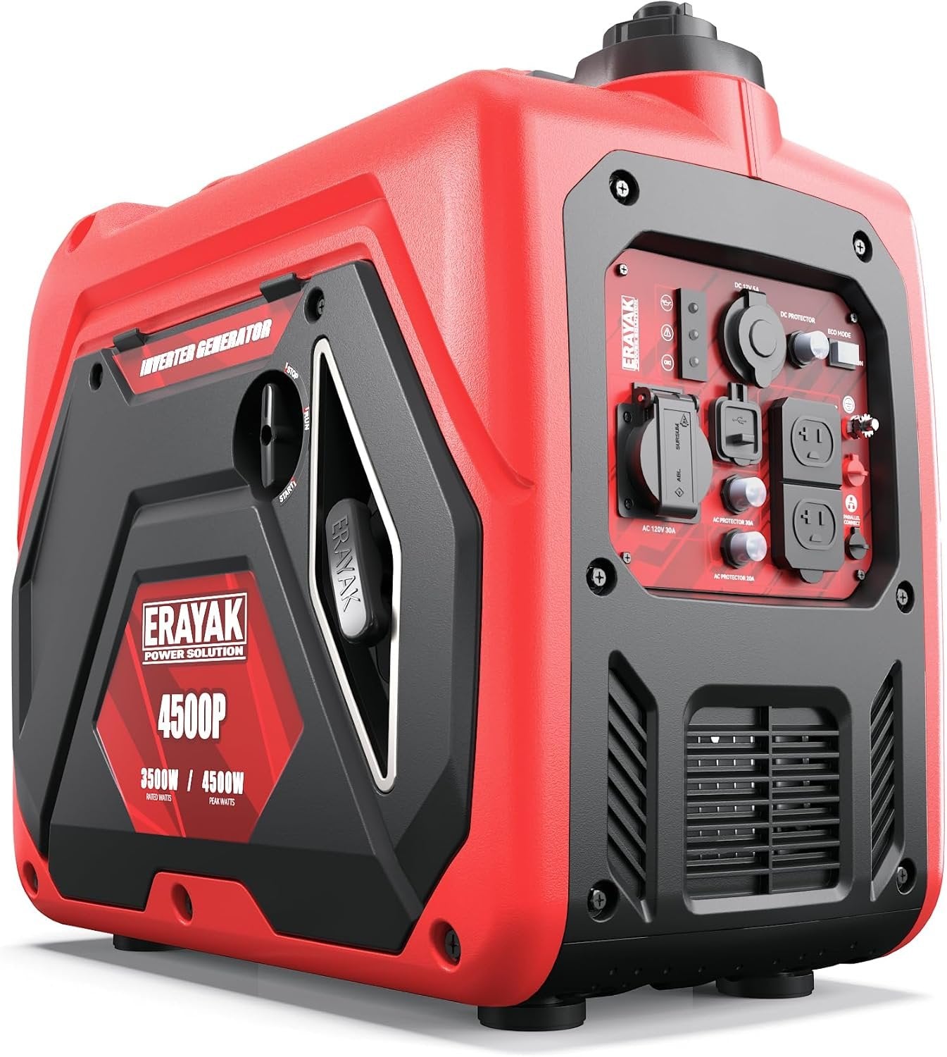 ERAYAK 4500W Dual Fuel Portable Inverter Generator Gas Propane RV Ready CO Sensor