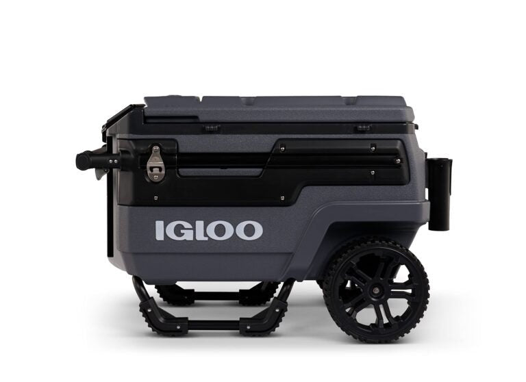 70Qt Wheeled Cooler, Insulated Hard Shell Ice Chest, Carbonite