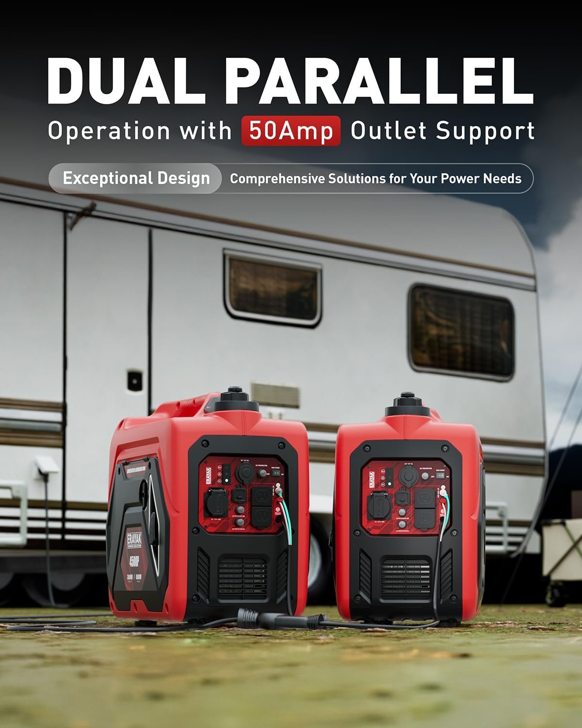 ERAYAK 4500W Dual Fuel Portable Inverter Generator Gas Propane RV Ready CO Sensor
