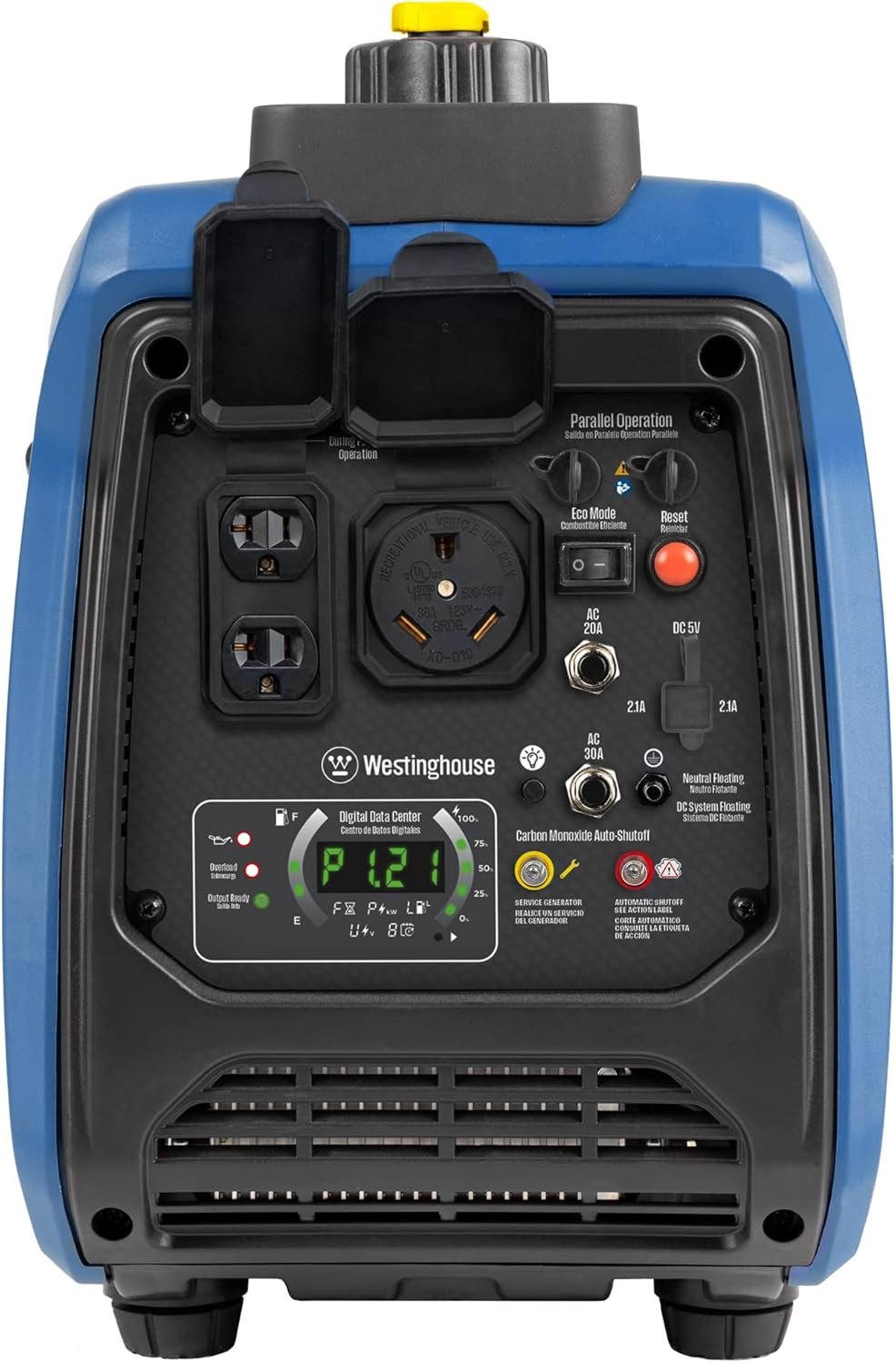 Westinghouse 2550W Dual Fuel Portable Inverter Generator Gas Propane RV Ready CO Sensor