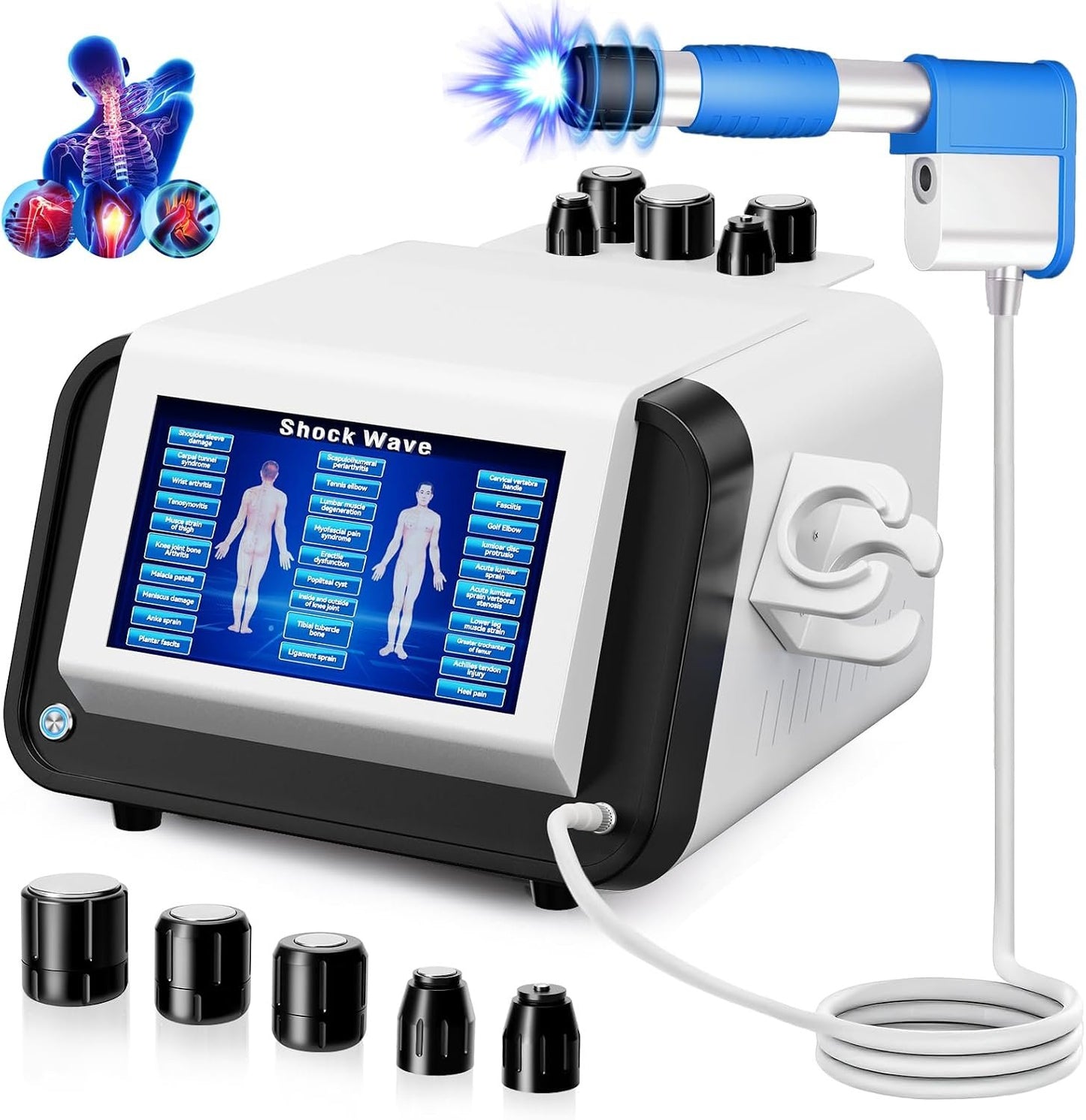 Shockwave Therapy Machine Extracorporeal Shock Wave Therapy Machine Pain Relief for Muscles and Joints, Painless, Non-Invasive No Side Effects, Ideal for Rehab &amp; Gym Home Use