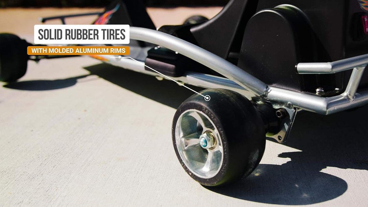 Razor Ground Force One - Electric Go-Kart for Ages 8+, Up to 12 MPH, Up to 40 Minutes of Continuous Use, Variable Speed Throttle, 24V Rechargeable Battery