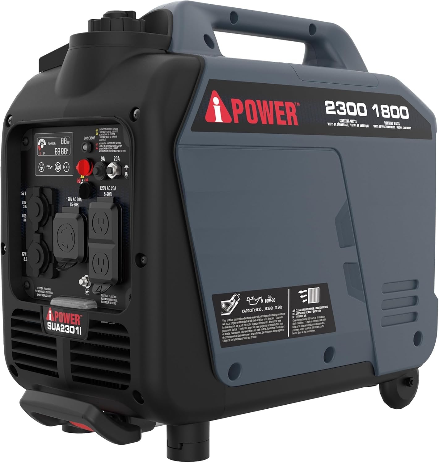 A-iPower 4300W Dual Fuel Portable Inverter Generator Gas Propane RV Ready CO Sensor CARB Compliant