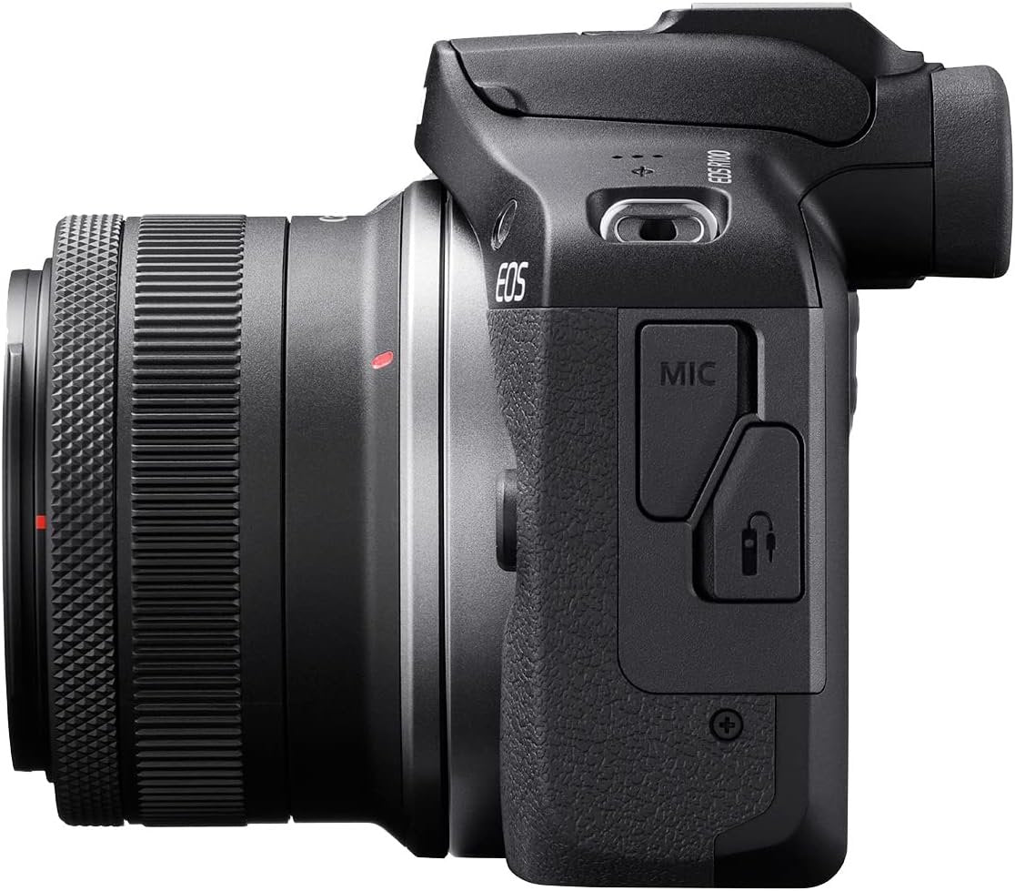 Canon EOS R100 Mirrorless Camera RF-S18-45mm F4.5-6.3 is STM Lens Kit, 24.1 Megapixel CMOS (APS-C) Sensor, 4K Video, Wi-Fi & Bluetooth, Beginner Photographers and Creators, Digital Camera, Black | 24.1MP Aps-C CMOS, 4K Video, Dual Pixel Af, Rf-S 18-45mm F