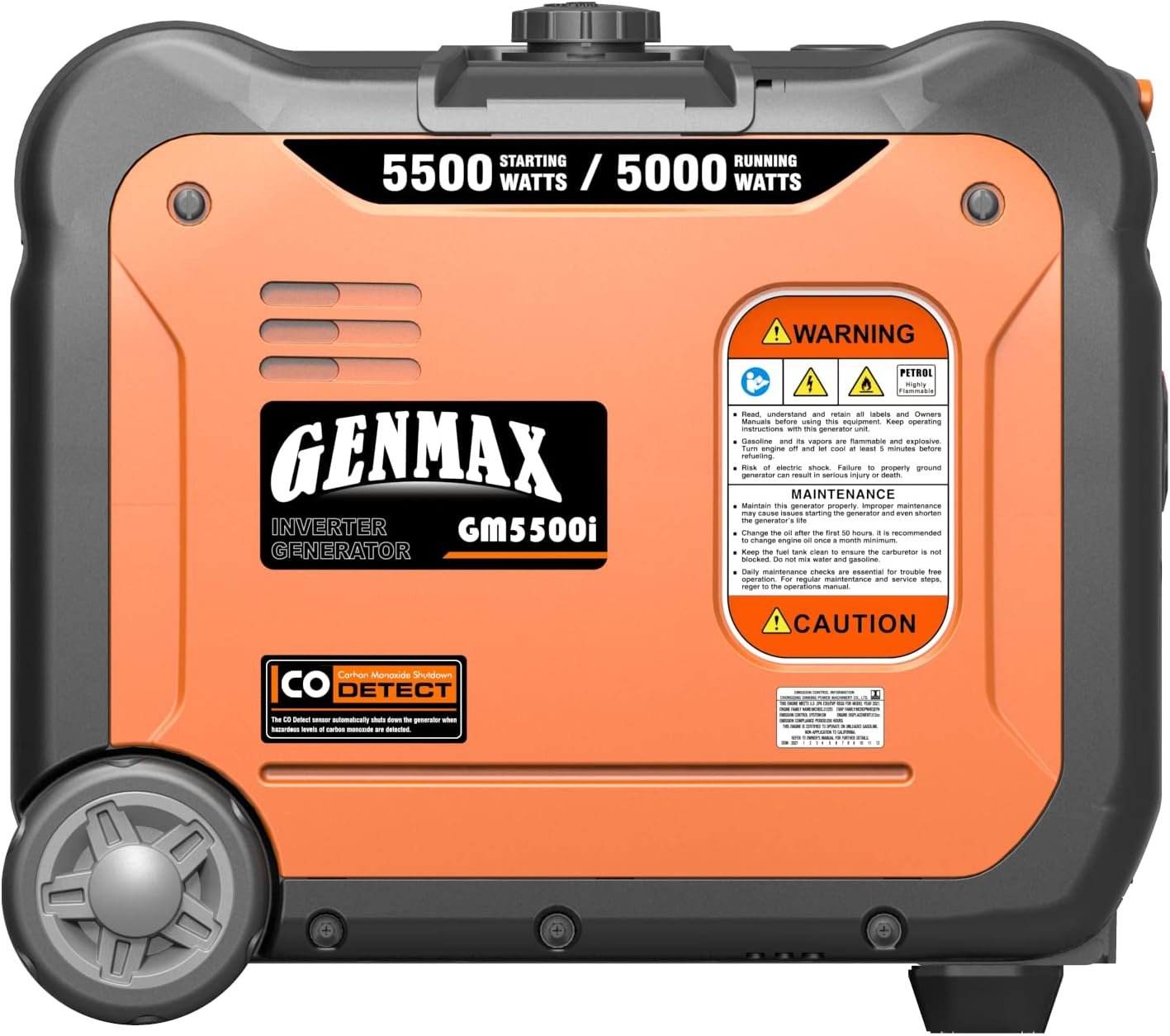 GENMAX Portable Generator EPA Compliant Eco-Mode Lightweight for Home Backup and Camping