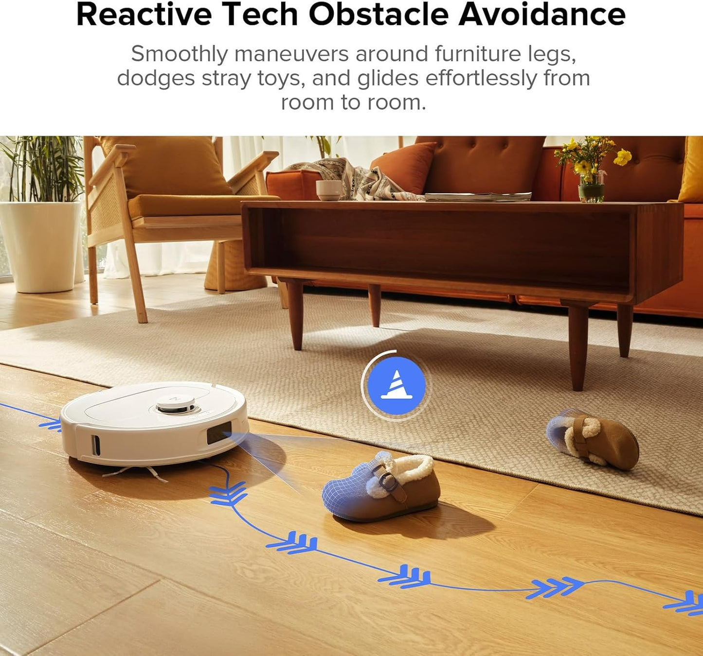 roborock Qrevo S5V Robot Vacuum and Mop, FlexiArm Edge Mopping, 12,000Pa Suction, Dual Zero-Tangle System, Smart Obstacle Avoidance, 10mm Mop Lifting, Auto Mop Washing&amp;Drying, Self-Emptying&amp;Refilling