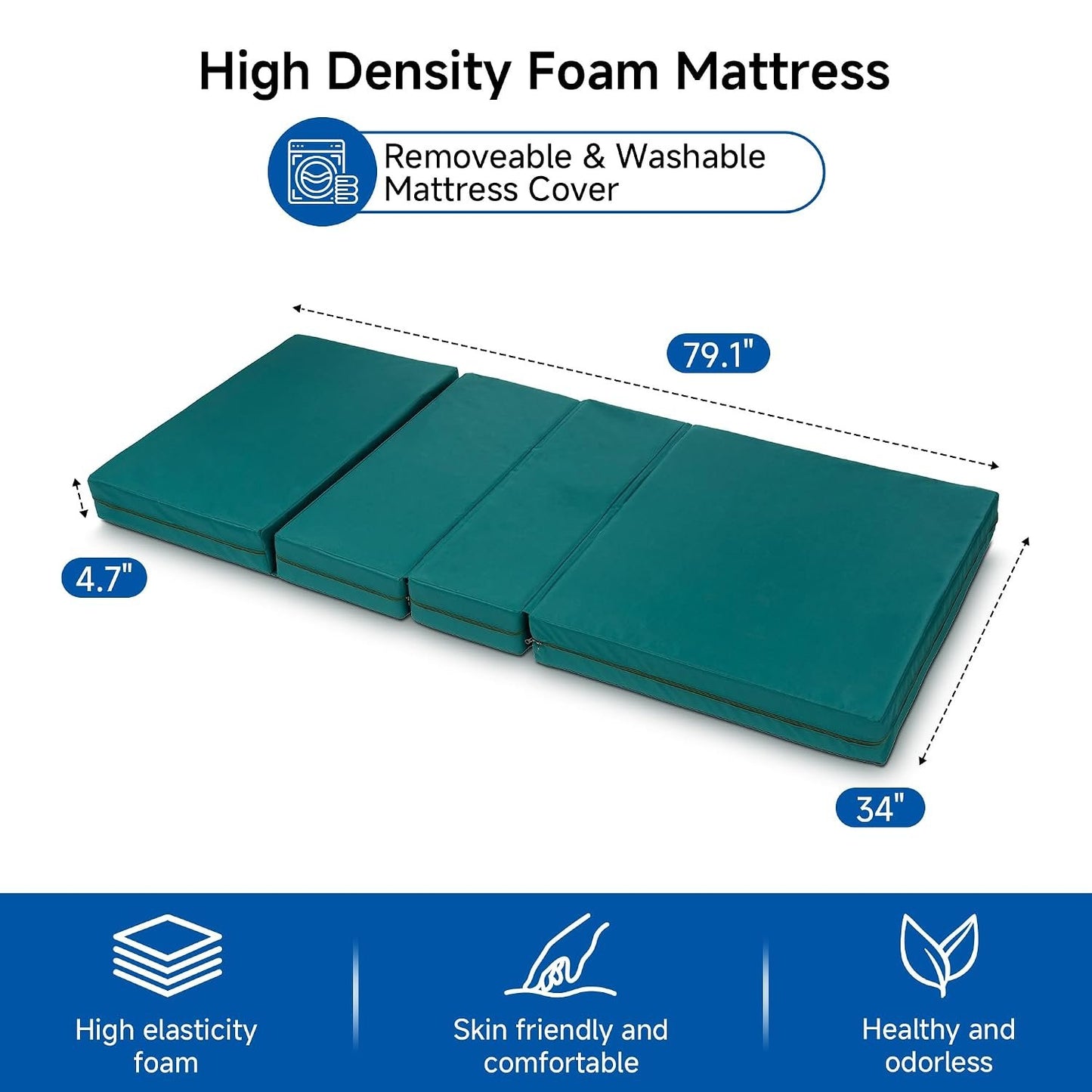 Real Relax Premium 3 Function Full Electric Hospital Bed (with Mattress &amp; IV Pole), Premium Medical Hospital Beds, with Locking Casters, Motor, 530LBS Loading, Includes Sheets (2X)