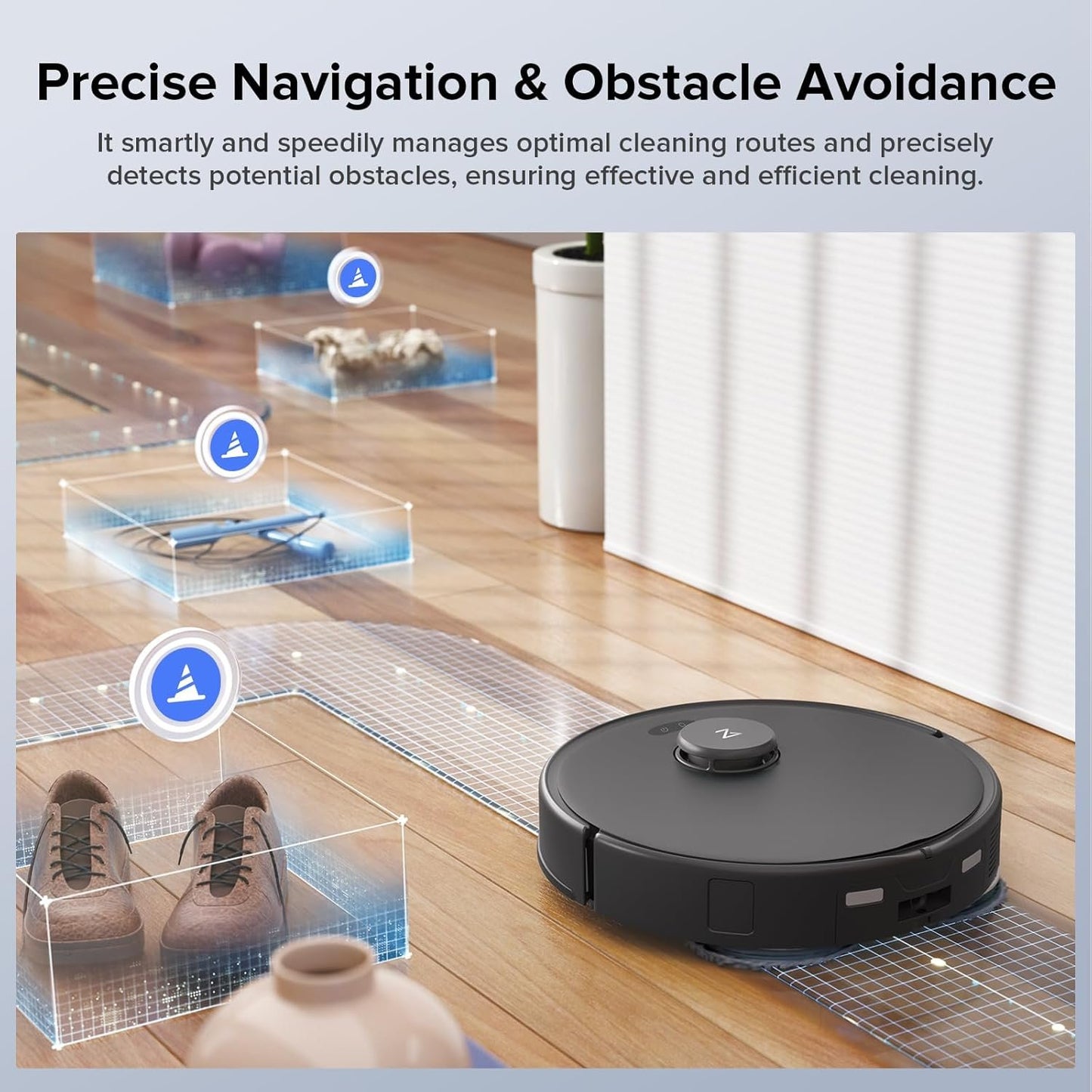 Roborock Qrevo Edge S5A Robot Vacuum and Mop, 18,500Pa, Zero-Tangling, DuoDivide Main Brush, FlexiArm Side Brush, Hot Water Mop Washing &amp; Self-Cleaning, Warm Air Drying, Self-Emptying, Black