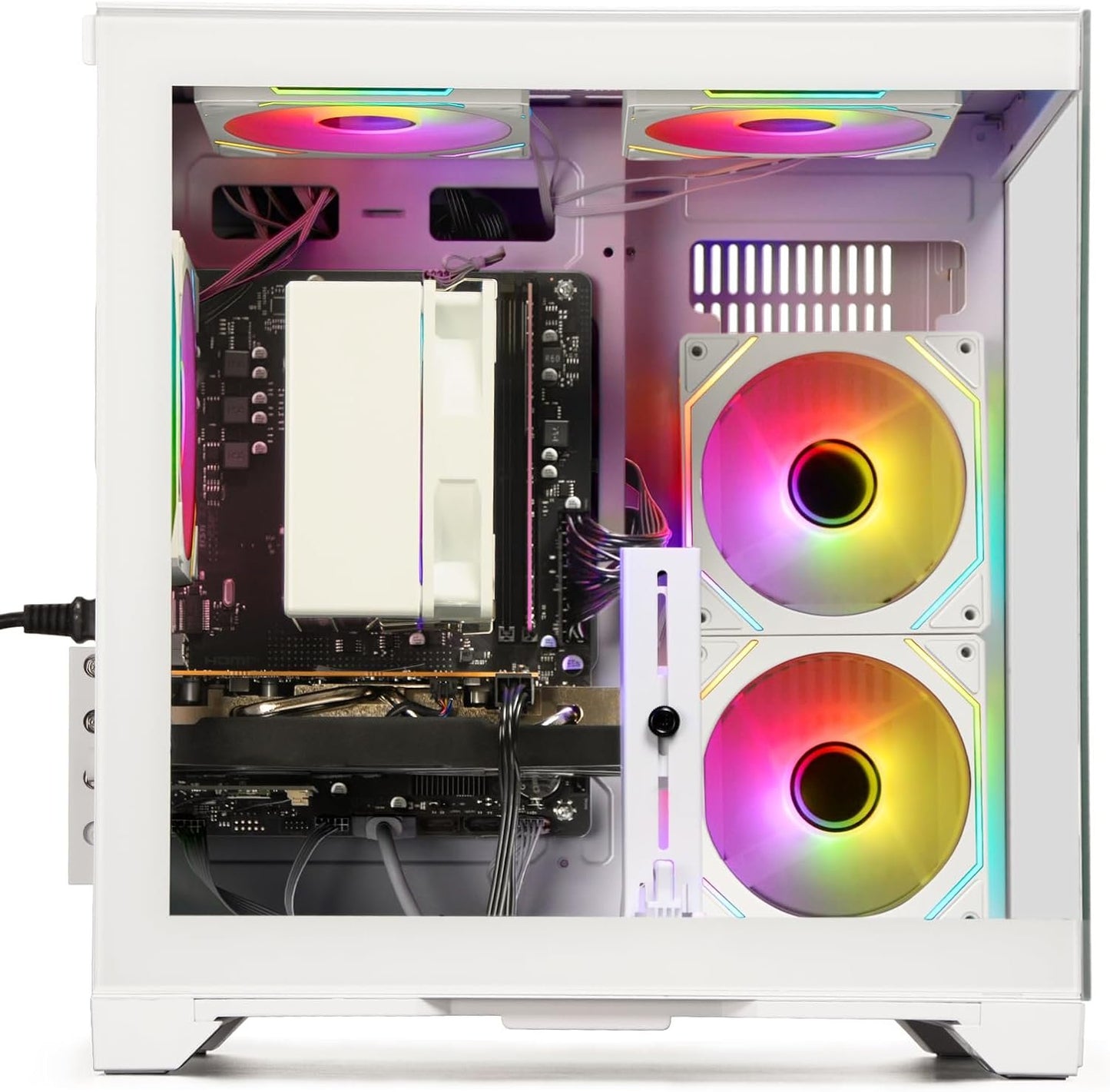 LXZ Gaming PC Desktop - Ryzen 5 5500 | GeForce RTX 3050 6GB | 16GB DDR4 | 512GB NVME SSD | DP/HDMI/DVI, Prebuilt Tower Computer for Gaming, Home and Office (White)