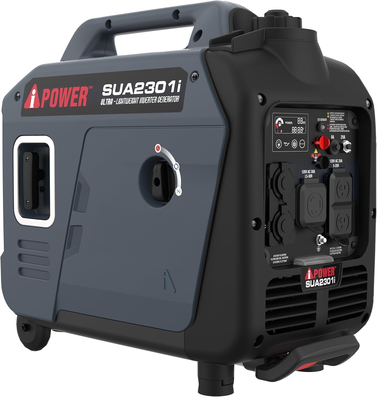 A-iPower 4300W Dual Fuel Portable Inverter Generator Gas Propane RV Ready CO Sensor CARB Compliant
