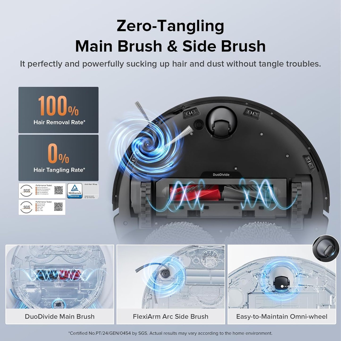 Roborock Qrevo Edge S5A Robot Vacuum and Mop, 18,500Pa, Zero-Tangling, DuoDivide Main Brush, FlexiArm Side Brush, Hot Water Mop Washing &amp; Self-Cleaning, Warm Air Drying, Self-Emptying, Black