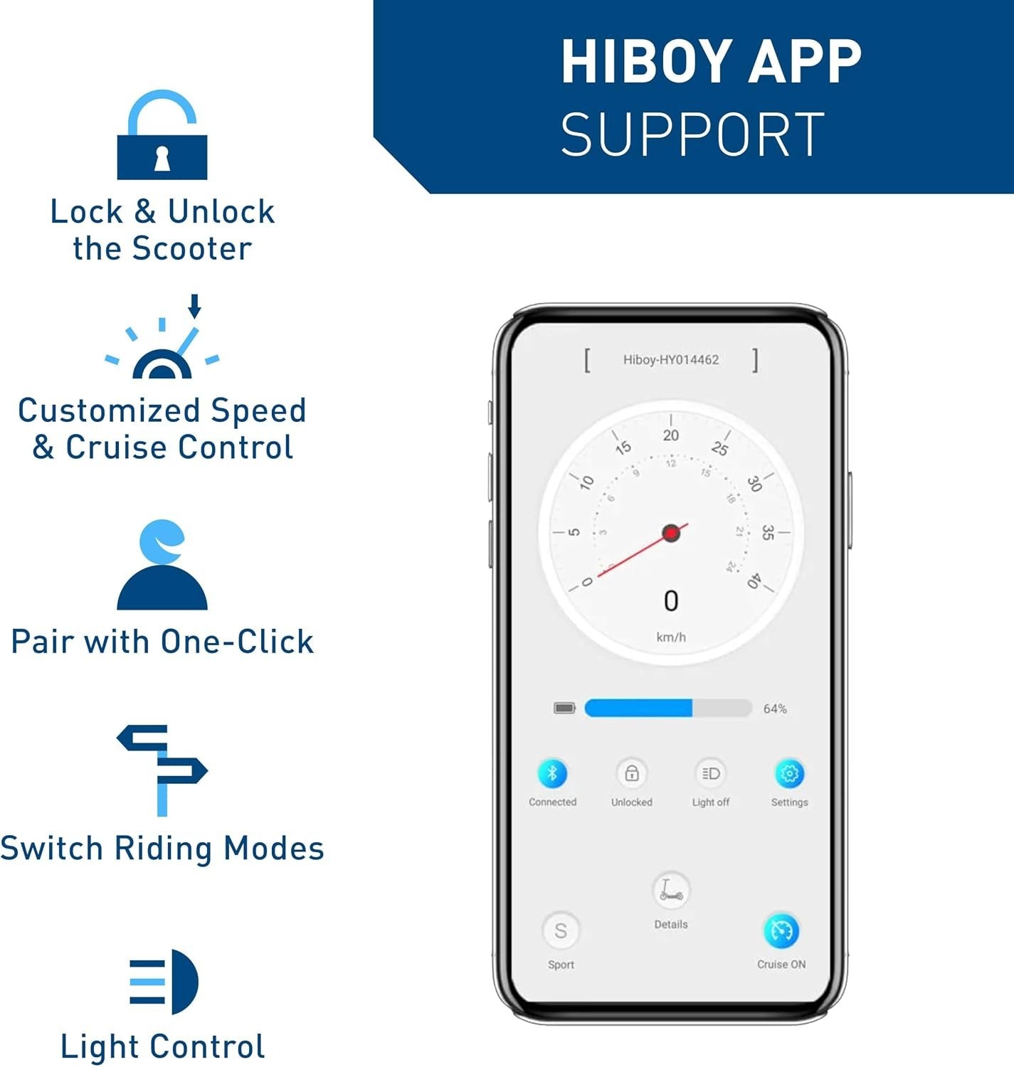 Hiboy S2 Electric Scooter - 8.5" Solid Tires - Up to 17 Miles Long-Range & 19 MPH Portable Folding Commuting Scooter for Adults with Double Braking System and App