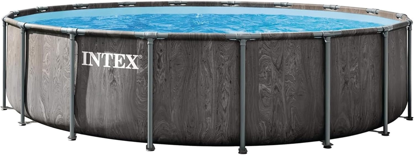 INTEX Prism Frame 18ft x 48in Above Ground Pool Set – Model 26743EP with Filter Pump & Ladder