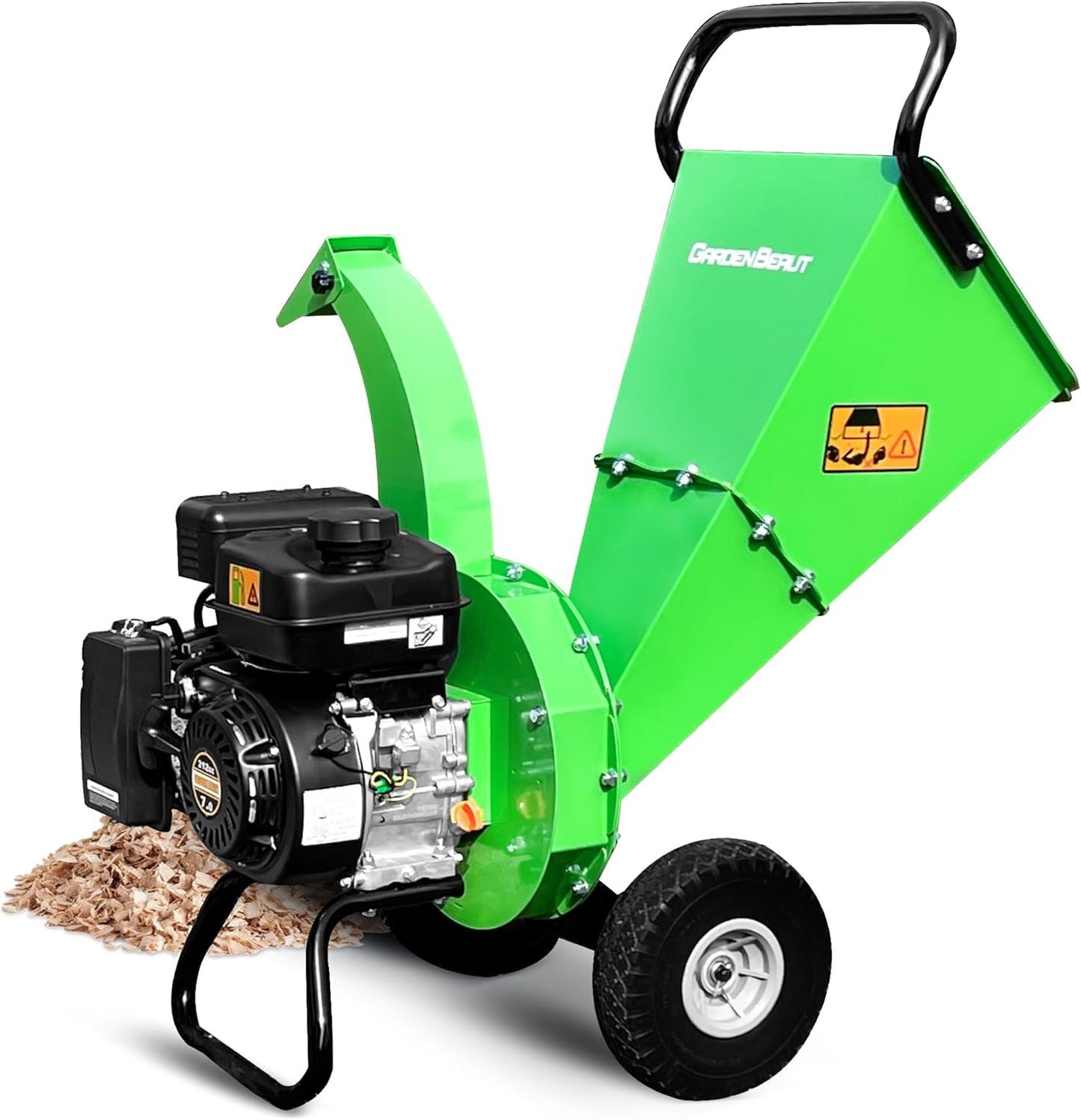 S1 Gas-Powered Wood Chipper, 7HP, 3" Max Diameter, High Reduction Ratio