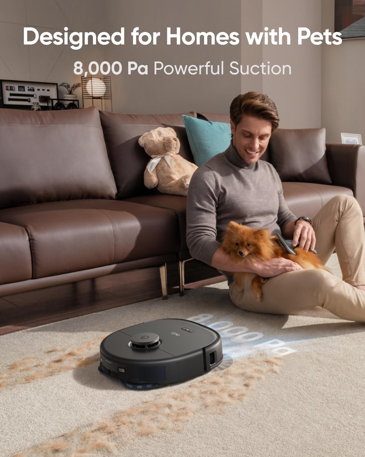 eufy X10 Pro Omni Robot Vacuum and Mop Combo, Incredible Suction, Dual Mops with 12 mm Auto-Lift and Carpet Detection, AI Obstacle Avoidance, Auto Mop Washing&amp;Drying, Self-Emptying, Self-Refilling