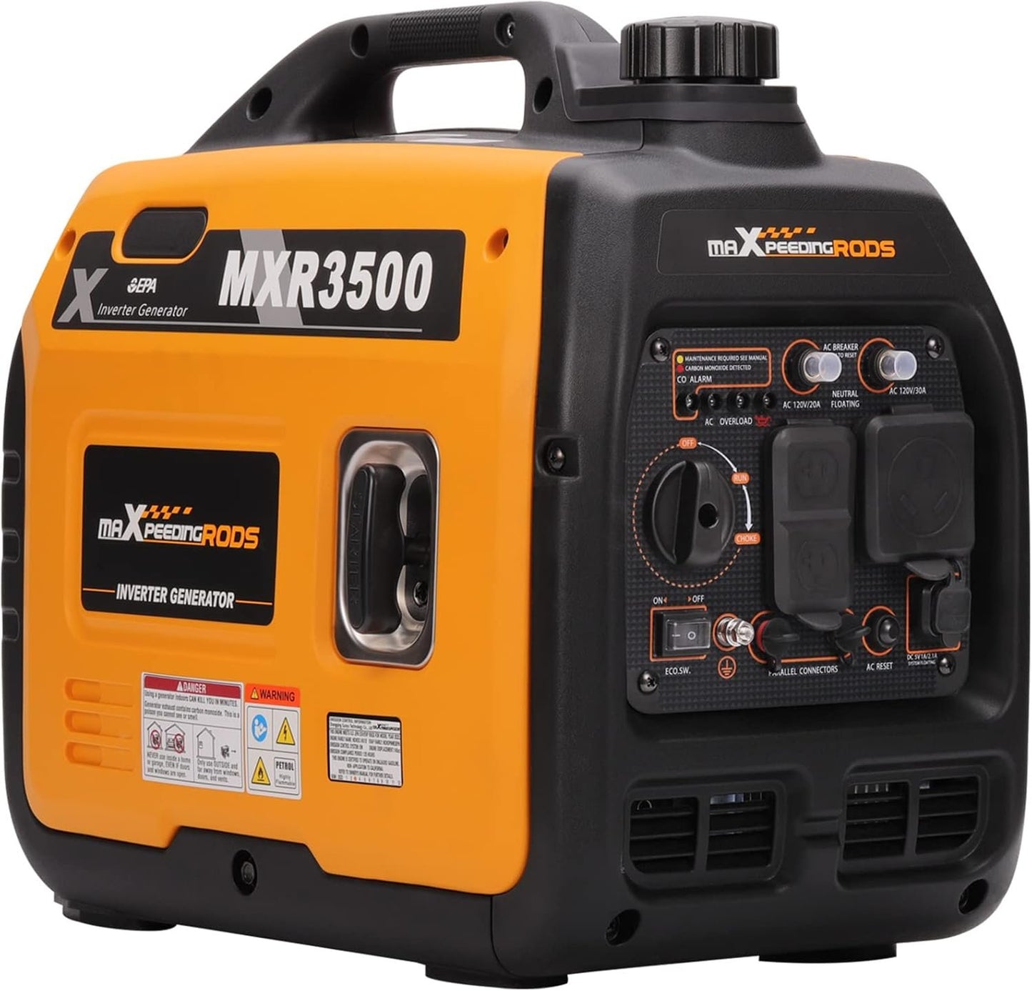 MaXpeedingrods 3500W Portable Inverter Generator Gas Powered EPA Compliant for Home or Camping