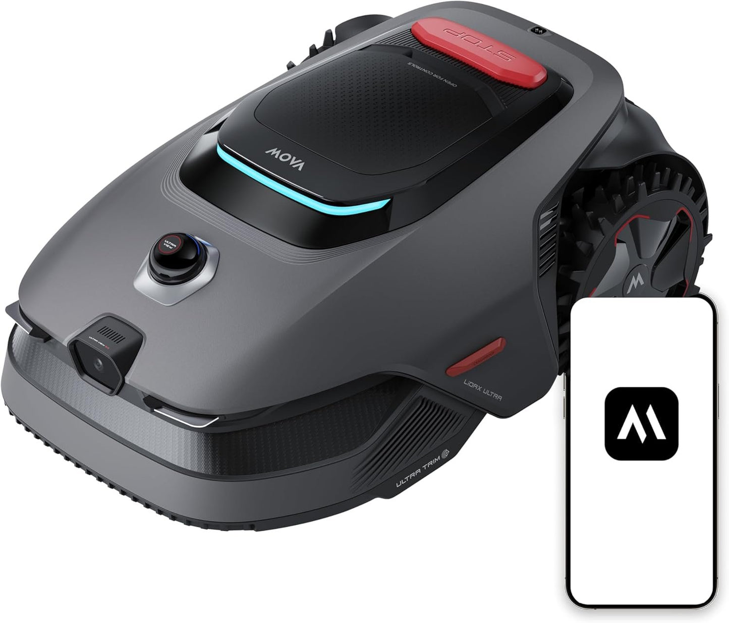 MOVA LiDAX Ultra 1000 Robot Lawn Mower Wire Free with Garage for 1/4 Acre, RTK-Free+360° 3D LiDAR+AI Vision Mapping, Zero-Edge Cutting, Cutting Height 1.2"-3.9", 45% Slope, 150 Managed Zones Dual Maps