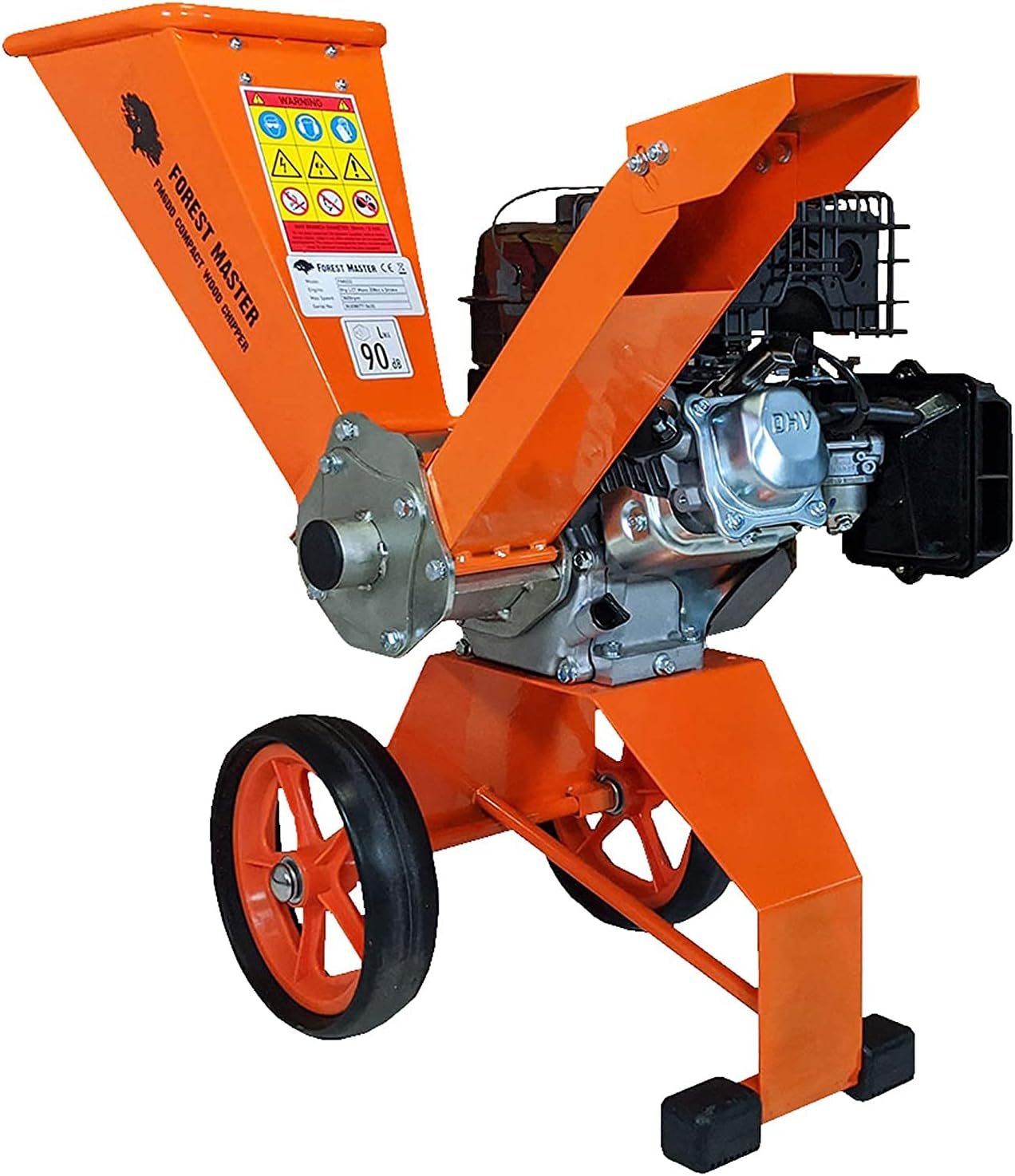 Forest Master FM6DD 6HP Gas Self-Feeding Wood Chipper, 2" Max Diameter, 3600 RPM