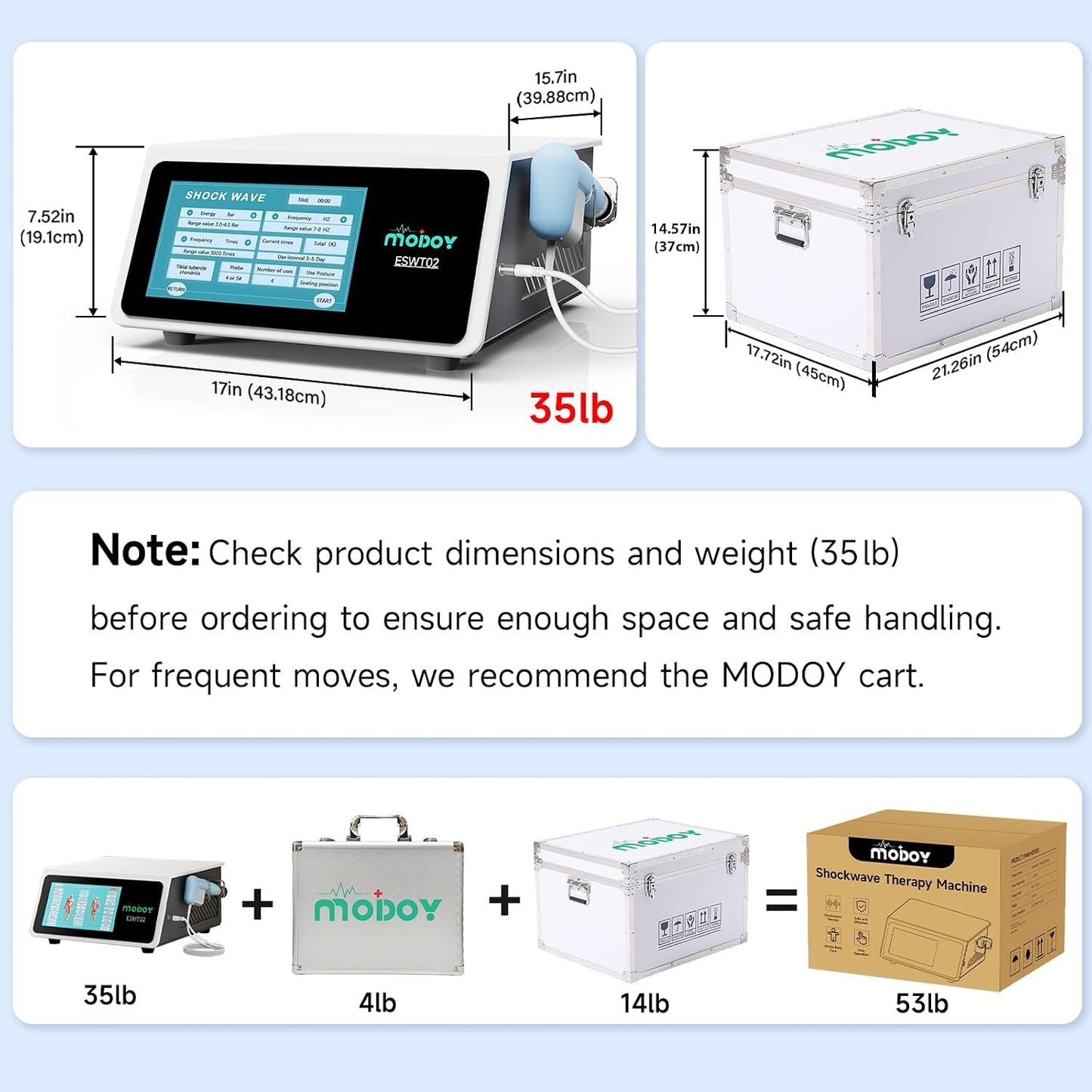 Shockwave Therapy Machine, FSA&amp;HSA Shock Wave Therapy Device, ESWT02 | Home &amp; Clinical Use, Joint/Muscle Pain Relief, Non-Invasive Extracorporeal Shockwave Therapy, AC 110V / 60Hz, 0.5~10 Bar
