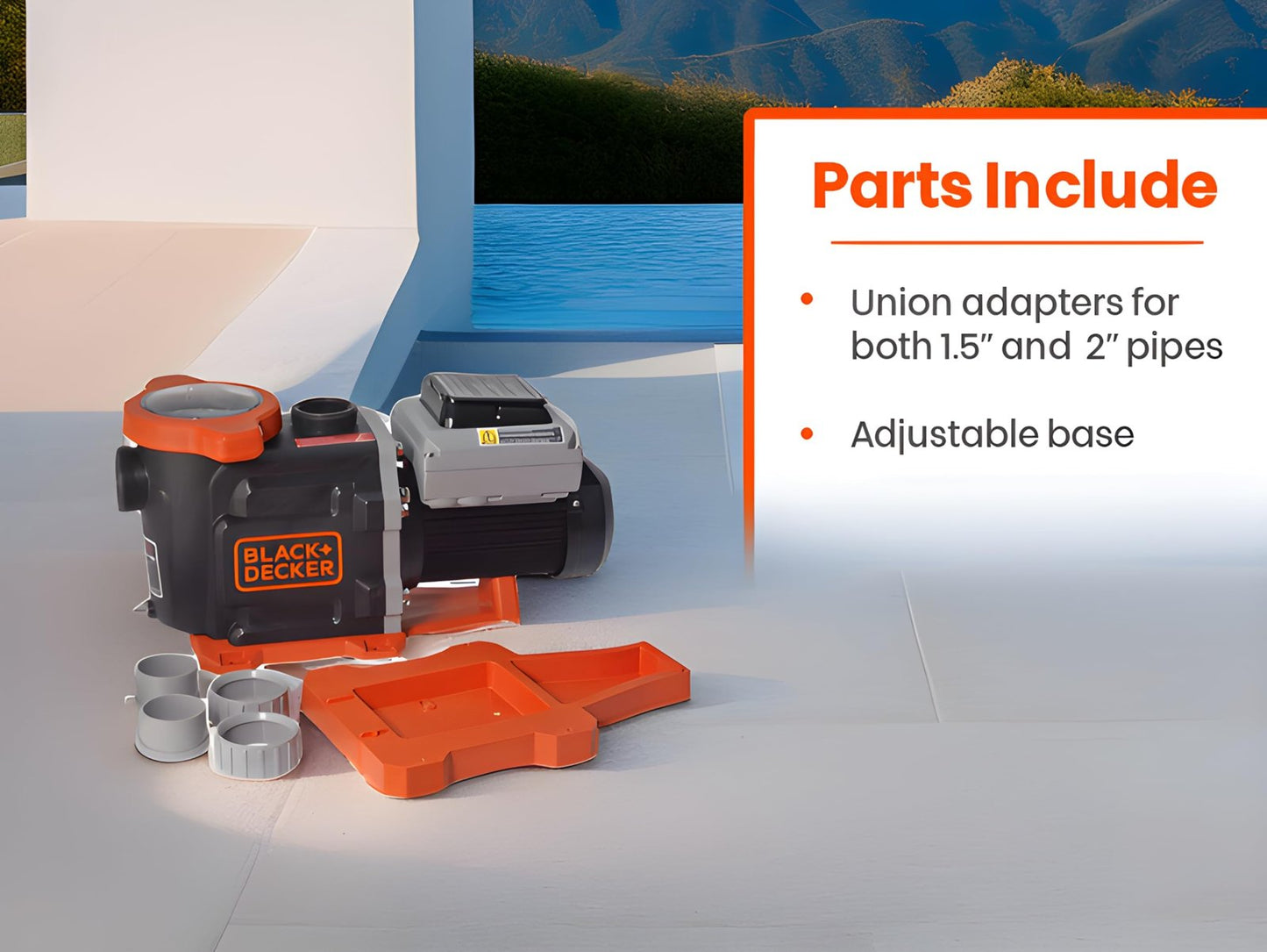 BLACK+DECKER 3HP Variable Speed Inground Pool Pump with Filter Basket & Touch Pad