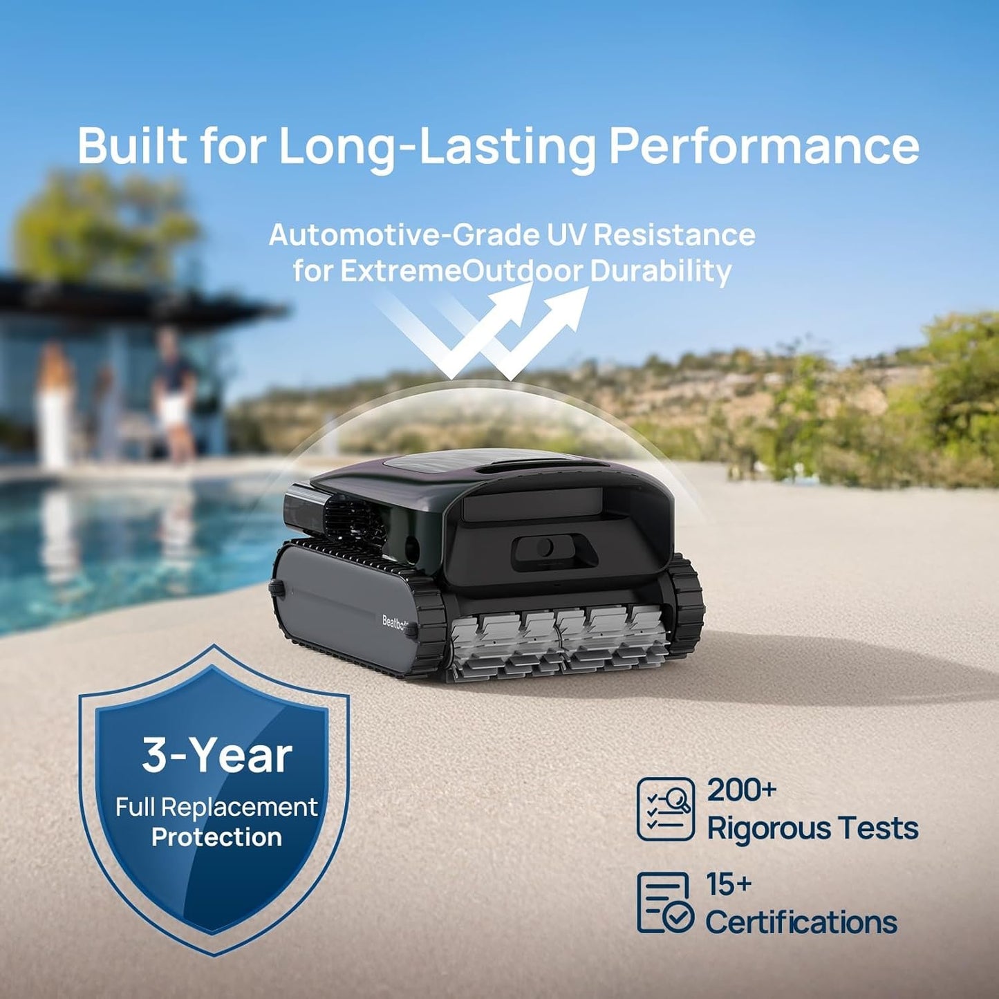 Beatbot AquaSense 2 Pro Robotic Pool Cleaner – 5-in-1 Cordless Skimmer &amp; Clarifier, App-Controlled, Smart Parking, Up to 3,875 Sq. Ft. – Obsidian