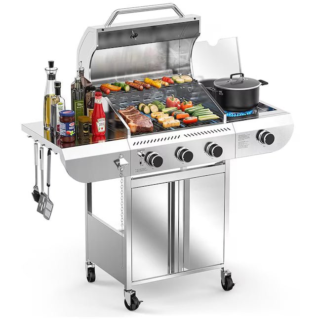 FLAME Silver 3 -Burner Liquid Propane Gas Grill
