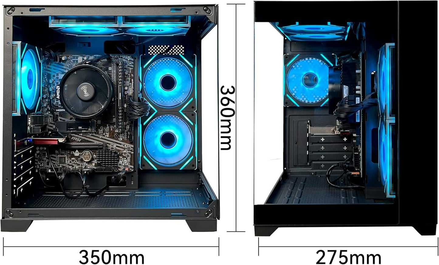 YAWYORE Gaming PC Desktop Computer AMD R5 5600GT 16GB 1TB NVMe Towers WiFi | 16GB DDR4 3200MHz, 1TB M.2 NVMe PCIe, 550W 80PLUS PSU, WiFi BT, Game Design Office Console
