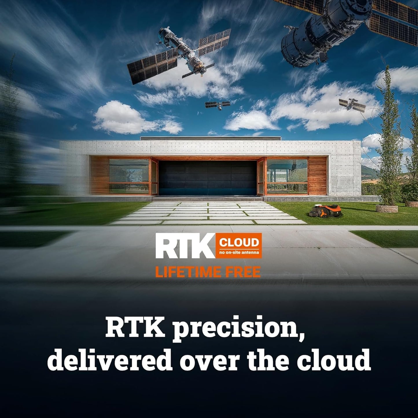 WORX Landroid Vision Cloud Robot Lawn Mower, No Perimeter Wire Robot Mower for 1/4 Acre, AI Obstacle Avoidance and RTK Cloud Navigation, 30% Slope, Auto Mapping, App Control, WR310
