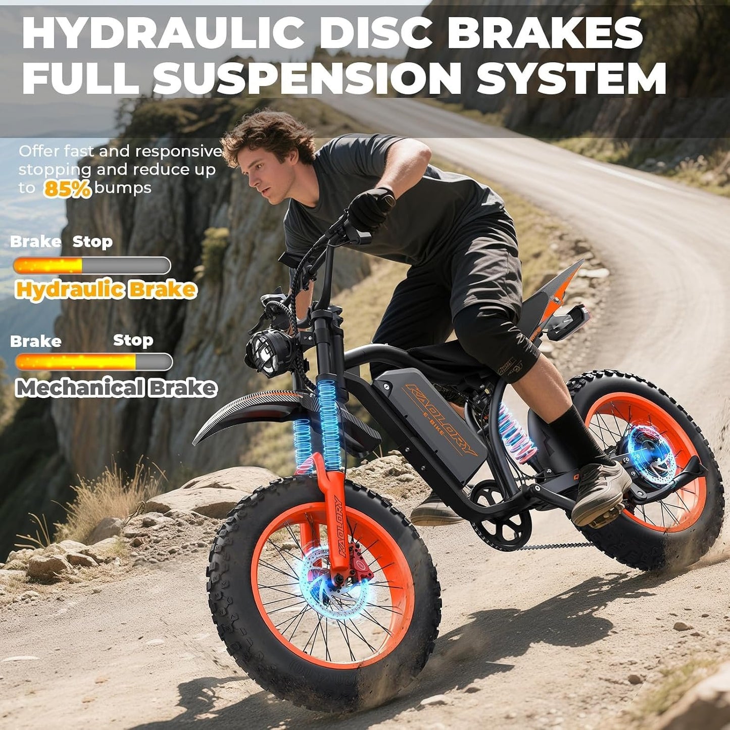 Electric Bike for Adults, 6000W Peak Motor, 67V 36Ah Removable Battery, 45MPH Fast Speed, 110-Mile Range, 45° Climbing Fat Tire Ebike, Full Suspension All-Terrain Electric Bicycle
