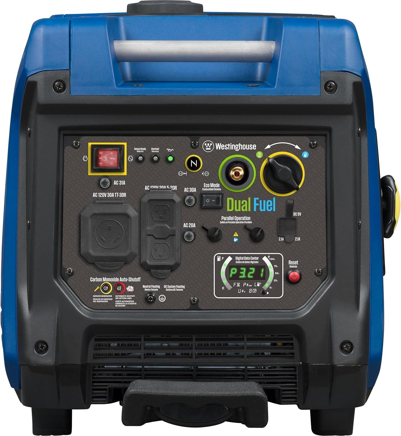 Westinghouse 4000W Dual Fuel Portable Inverter Generator Gas Propane RV Ready CO Sensor