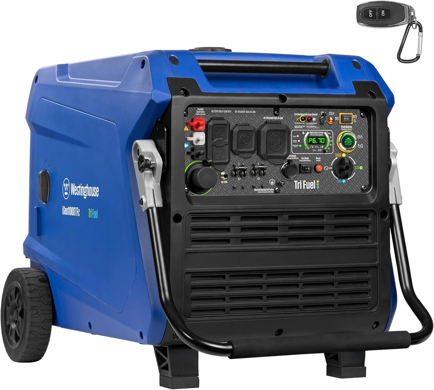 Westinghouse 11000W Dual Fuel Portable Inverter Generator Gas Propane Remote Start CO Sensor