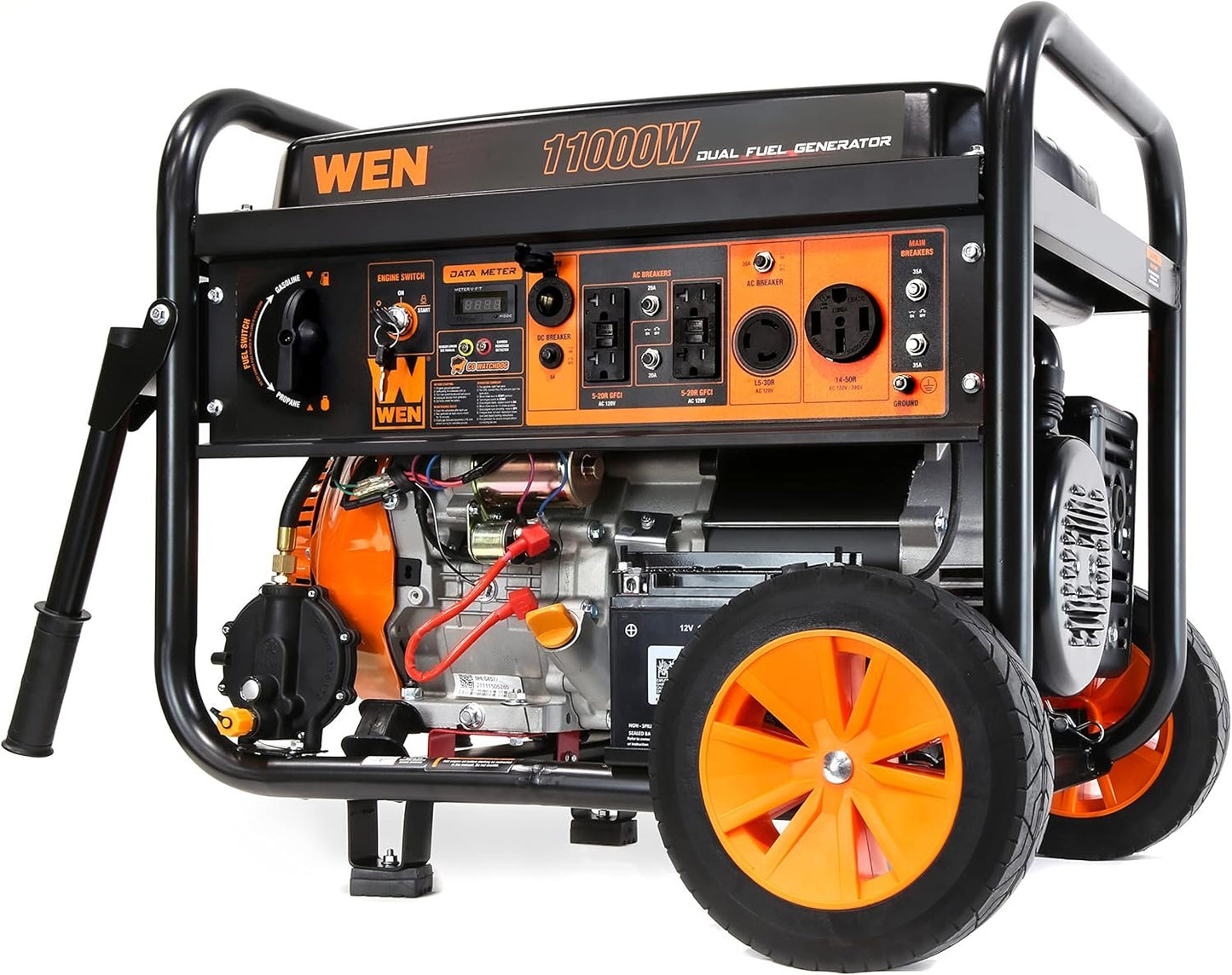 WEN 11000W Dual Fuel Portable Generator 120V/240V Electric Start Wheel Kit DF1100T