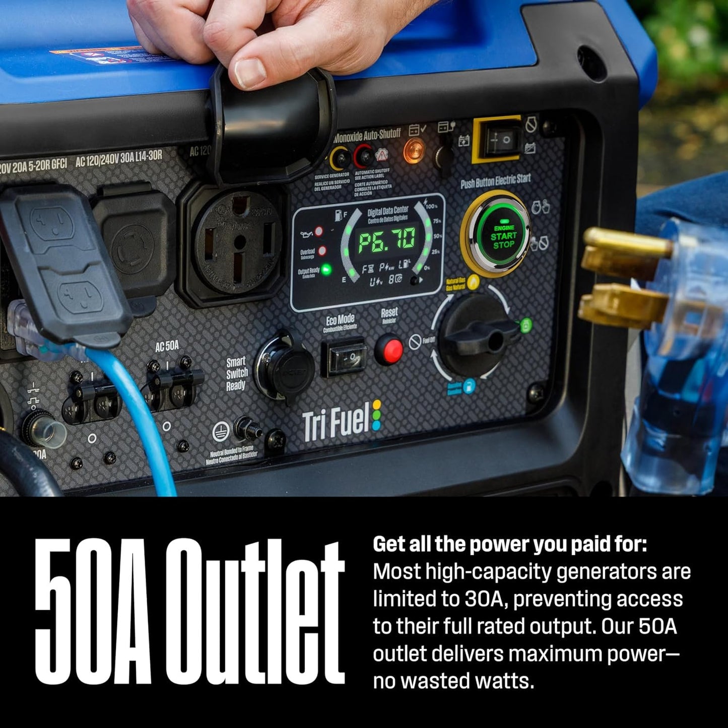Westinghouse 11000W Dual Fuel Portable Inverter Generator Gas Propane Remote Start CO Sensor