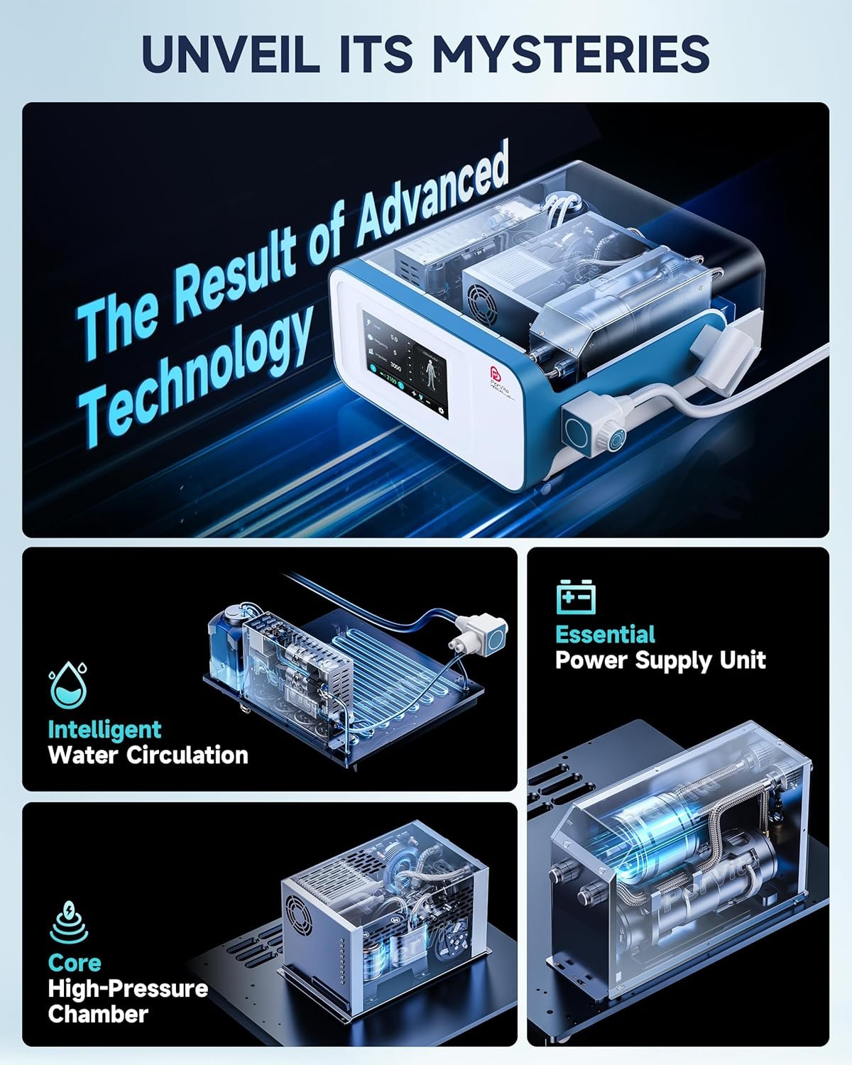PerVita Medical Focused Shock Wave Therapy Machine Extracorporeal Shockwave ED Therapy Electromagnetic Focal ESWT Machine for Joint and Muscle Pain Relief Non-Invasive Pain-Free No Side Effects PSP30