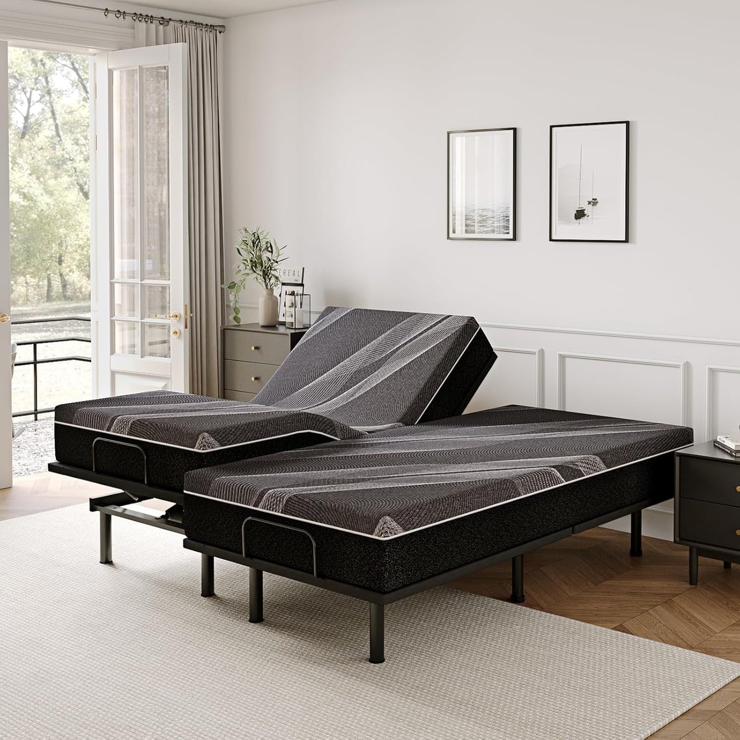 Dyonery Twin XL Adjustable Bed Base Frame with Wireless Remote + 12 Inch Twin XL Gel Memory Foam Mattress Bed in a Box, Head and Foot Incline, Zero Gravity, Fiberglass Free, 80" × 38"