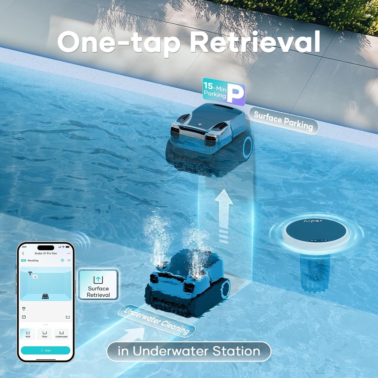 Aiper Scuba X1 Pro Max Pool Cleaner + HydroComm Pro Water Monitor Bundle