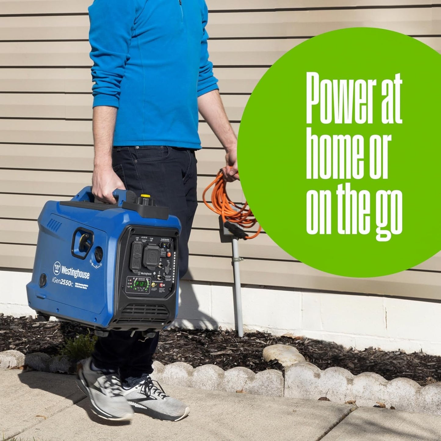 Westinghouse 2550W Dual Fuel Portable Inverter Generator Gas Propane RV Ready CO Sensor
