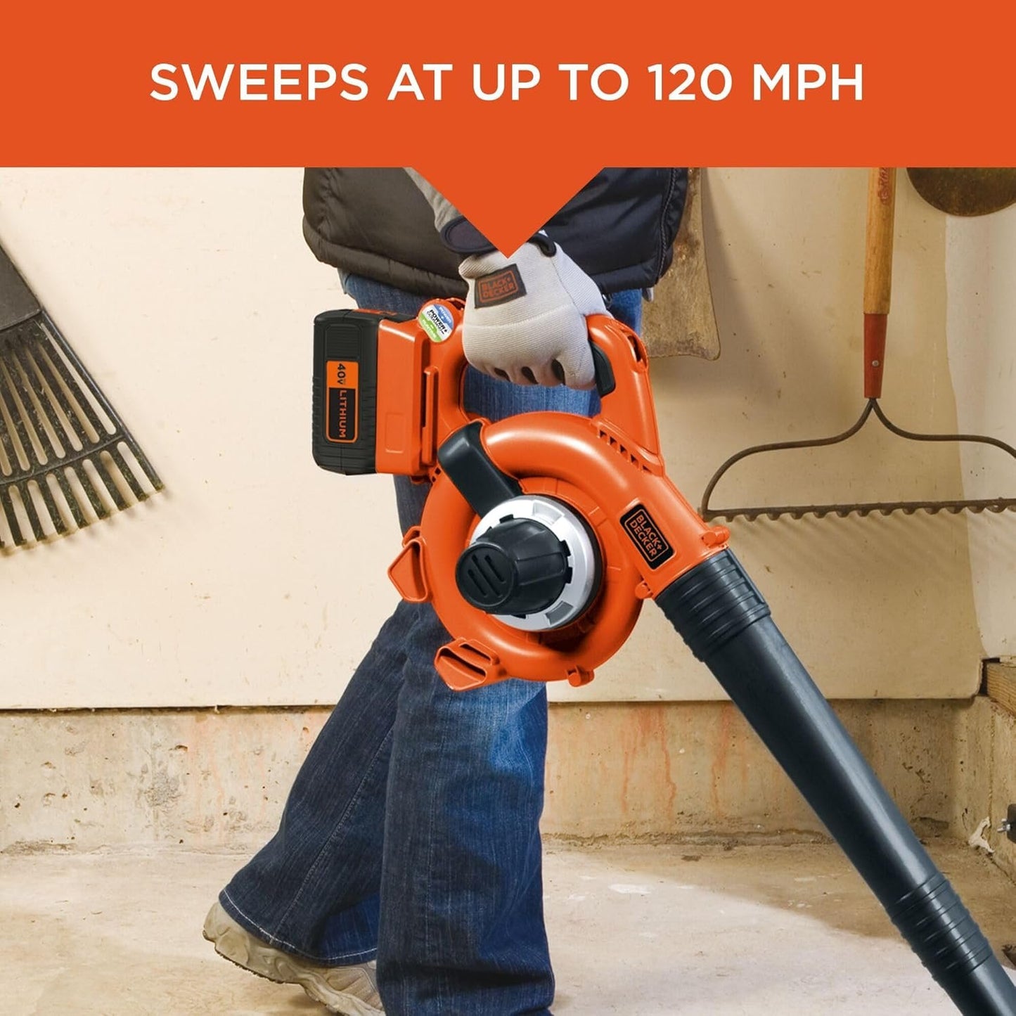 BLACK+DECKER 40V Cordless Leaf Blower Vacuum Mulcher Combo Kit Battery Charger LSWV36
