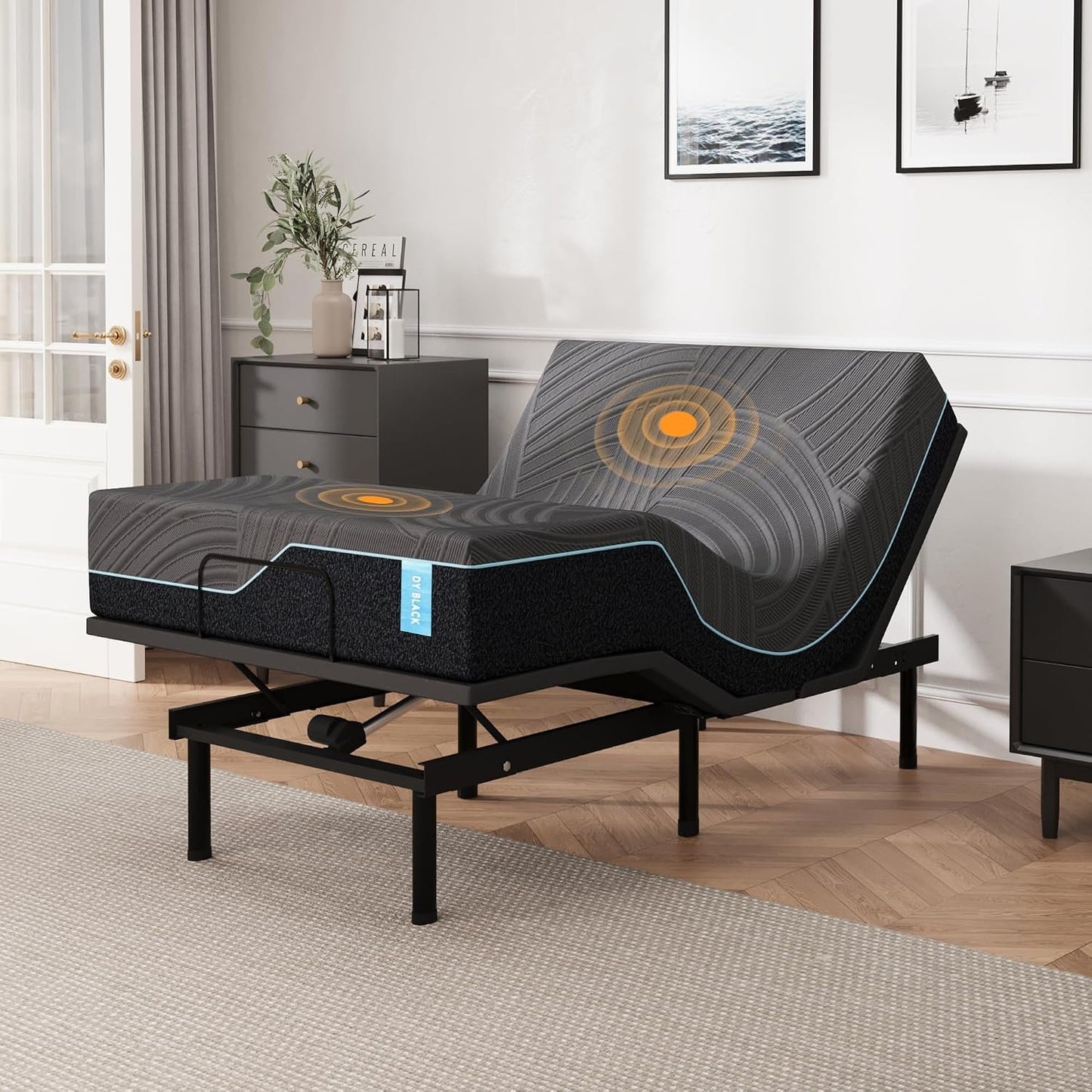 Dyonery Twin XL Adjustable Bed Base Frame with Wireless Remote + 12 Inch Twin XL Gel Memory Foam Mattress Bed in a Box, Head and Foot Incline, Zero Gravity, Fiberglass Free, 80" × 38"