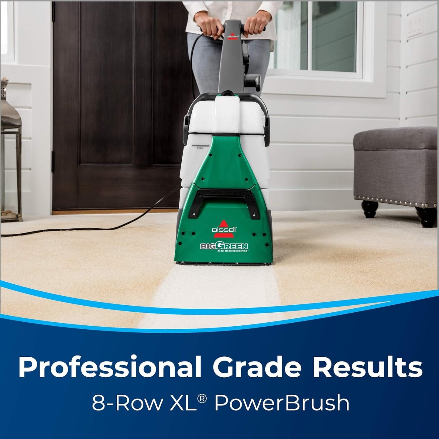 BISSELL Big Green Professional Carpet Cleaner with XL DirtLifter PowerBrush, 9-inch Long Reach Hose, 6-inch Tough Stain Tool, Includes BISSELL PRO MAX Formula with Stain Protect Technology