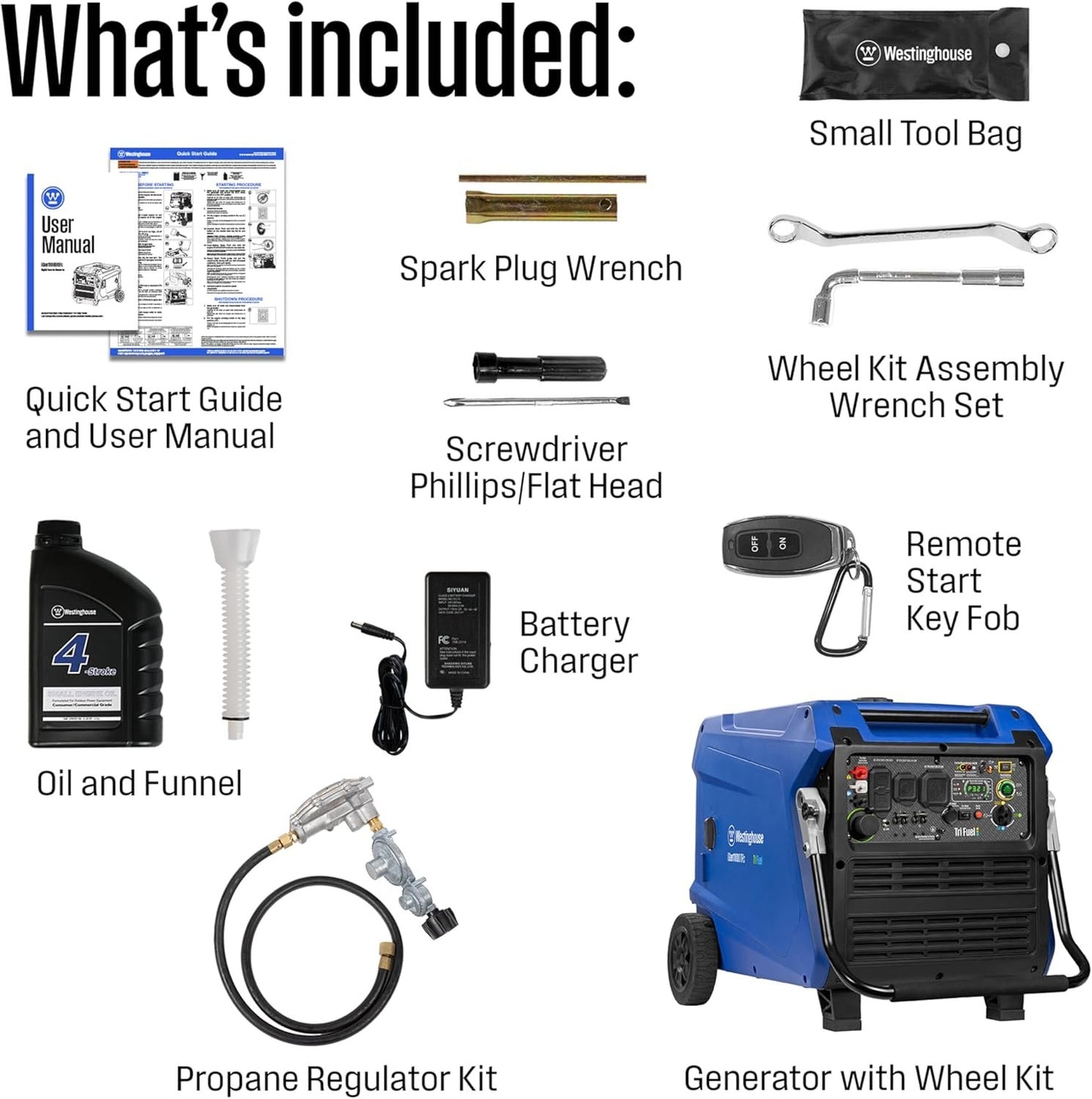 Westinghouse 11000W Dual Fuel Portable Inverter Generator Gas Propane Remote Start CO Sensor