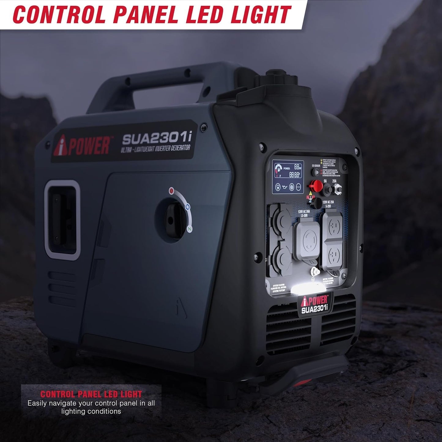 A-iPower 4300W Dual Fuel Portable Inverter Generator Gas Propane RV Ready CO Sensor CARB Compliant